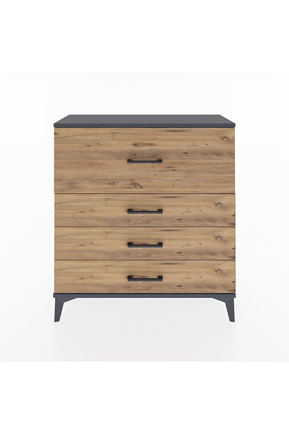 Arges Şifonyer 4 Çekmeceli 88x30x96 Antrasit-Çam