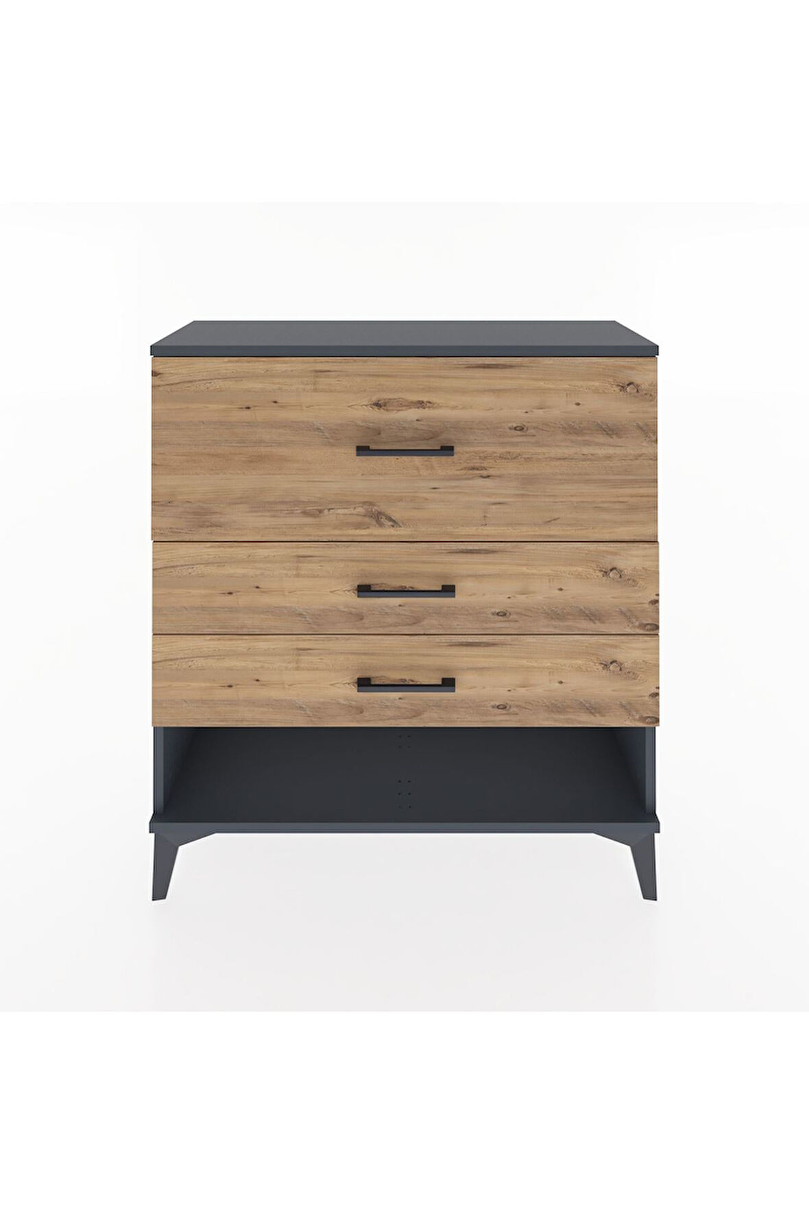 Arges Şifonyer 3 Çekmeceli 88x30x96 Antrasit-Çam