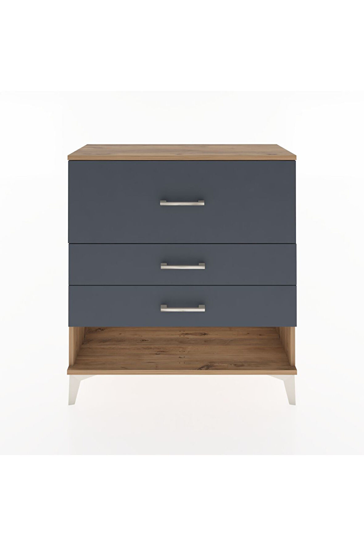 Arges Şifonyer 3 Çekmeceli 88x30x96 Çam-Antrasit