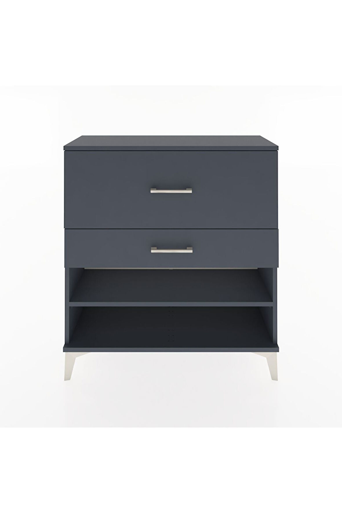 Arges Şifonyer Tek Raflı 2 Çekmeceli 88x30x96 Antrasit-Antrasit