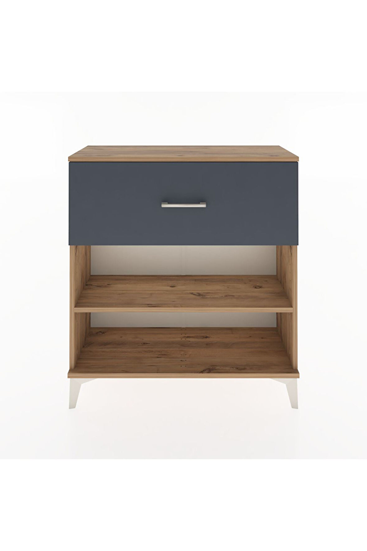 Arges Şifonyer Tek Raflı Tek Çekmeceli 88x30x96 Çam-Antrasit