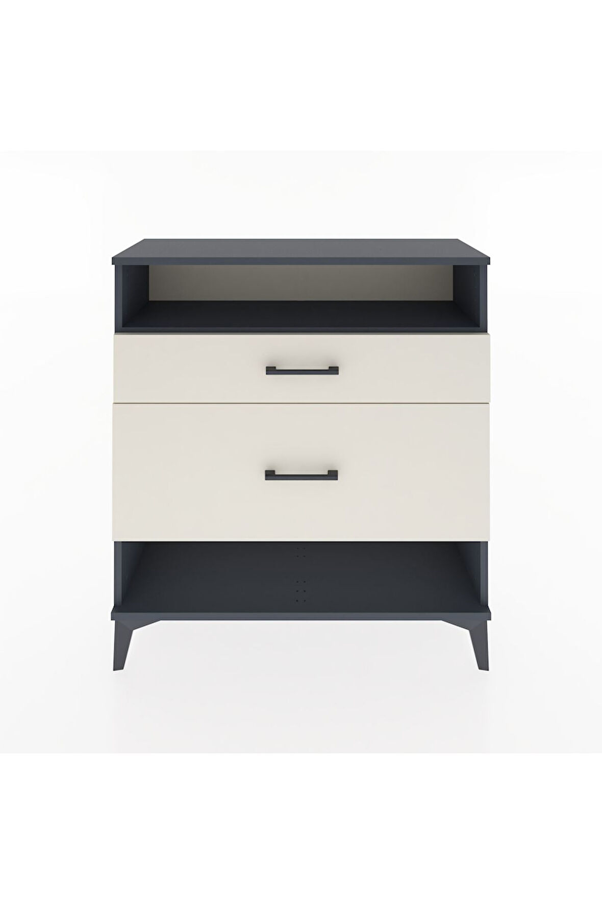 Arges Şifonyer Tek Raflı 2 Çekmeceli 88x30x96 Antrasit-Aytaşı