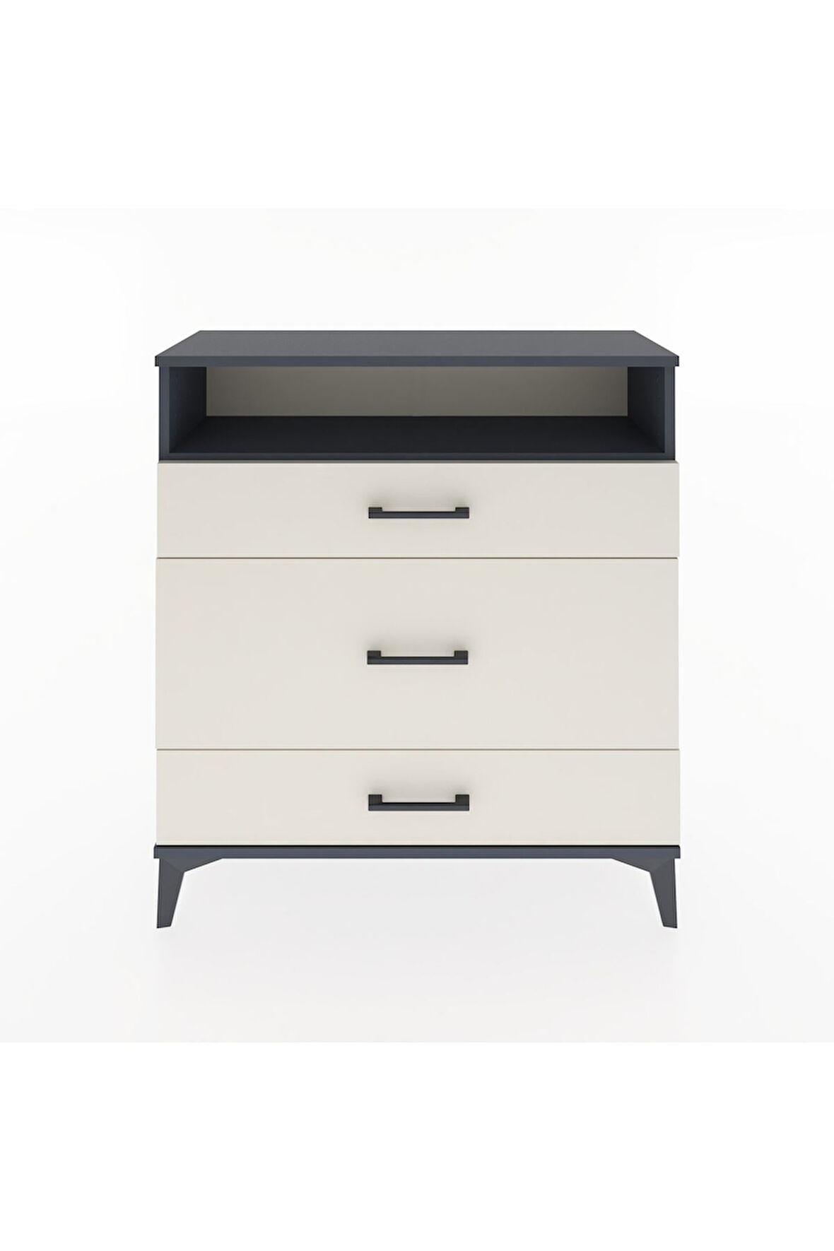 Arges Şifonyer Tek Raflı 3 Çekmeceli 88x30x96 Antrasit-Aytaşı