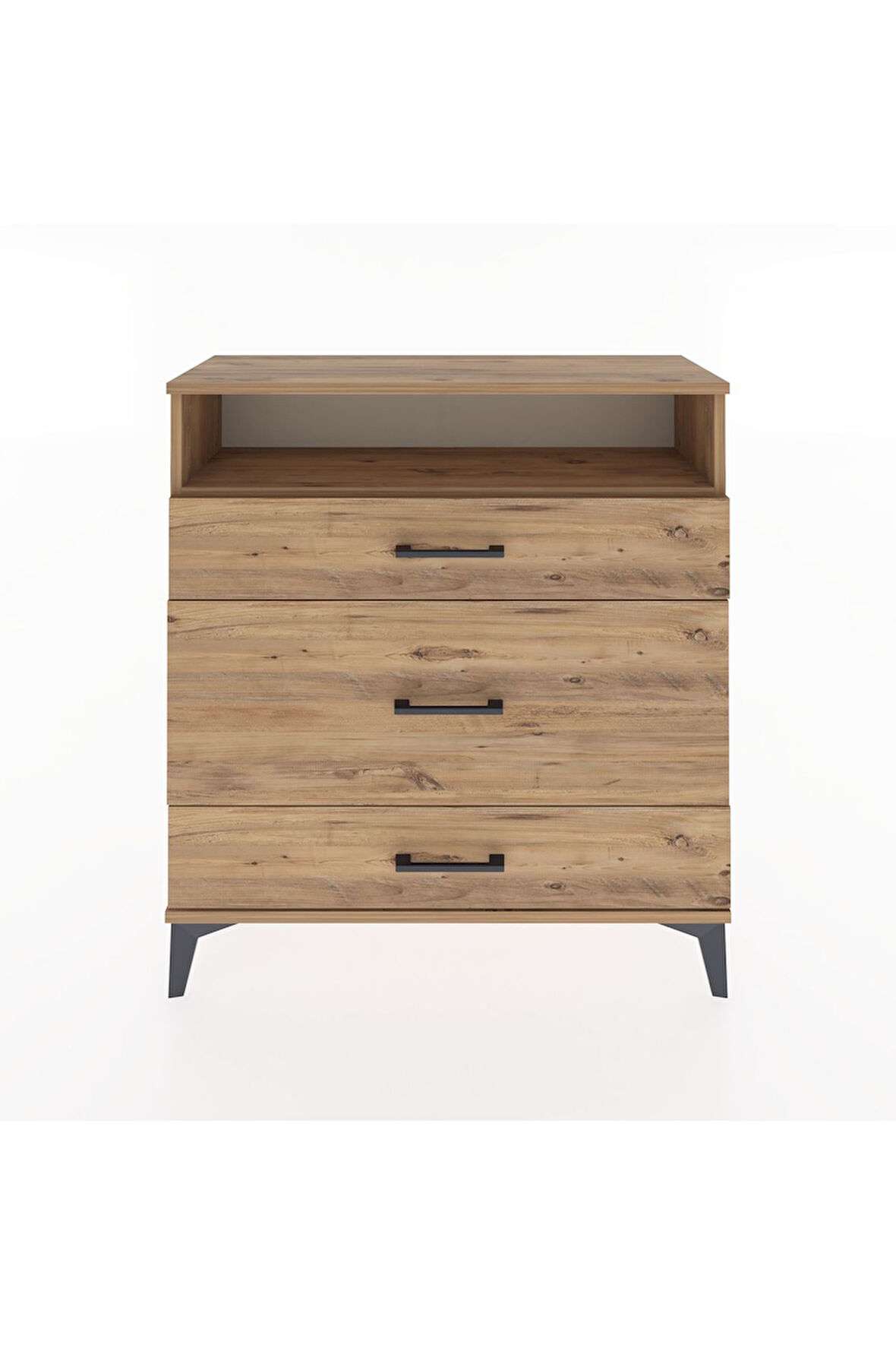 Arges Şifonyer Tek Raflı 3 Çekmeceli 88x30x96 Çam-Çam