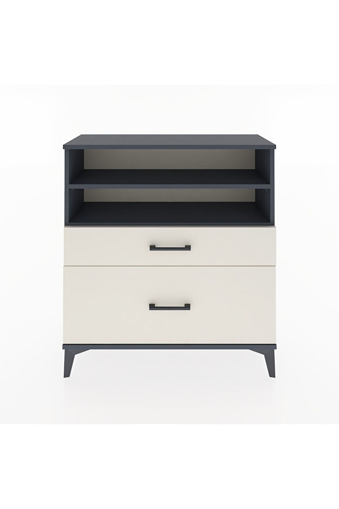 Arges Şifonyer 2 Raflı 2 Çekmeceli 88x30x96 Antrasit-Aytaşı