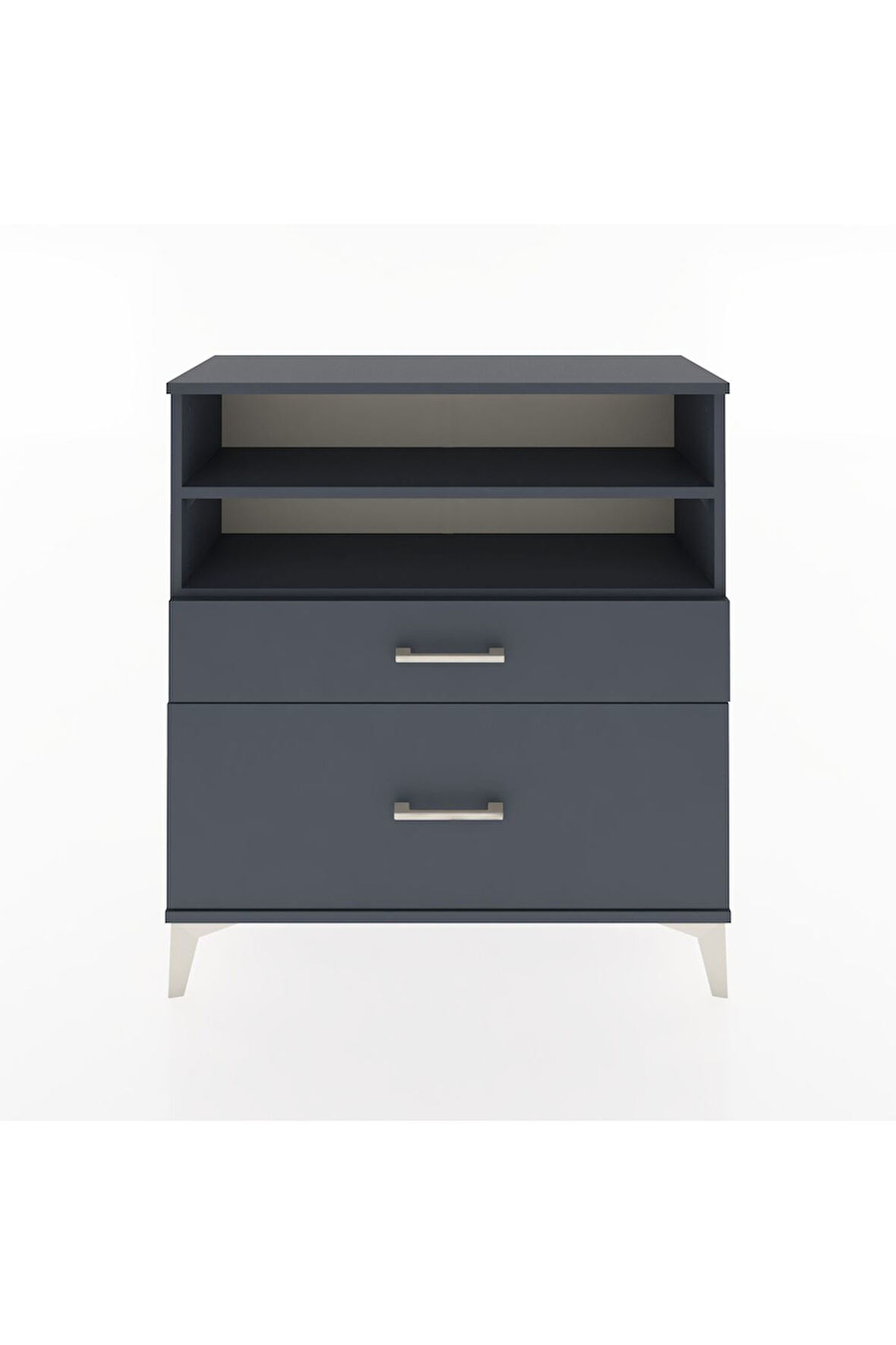 Arges Şifonyer 2 Raflı 2 Çekmeceli 88x30x96 Antrasit-Antrasit