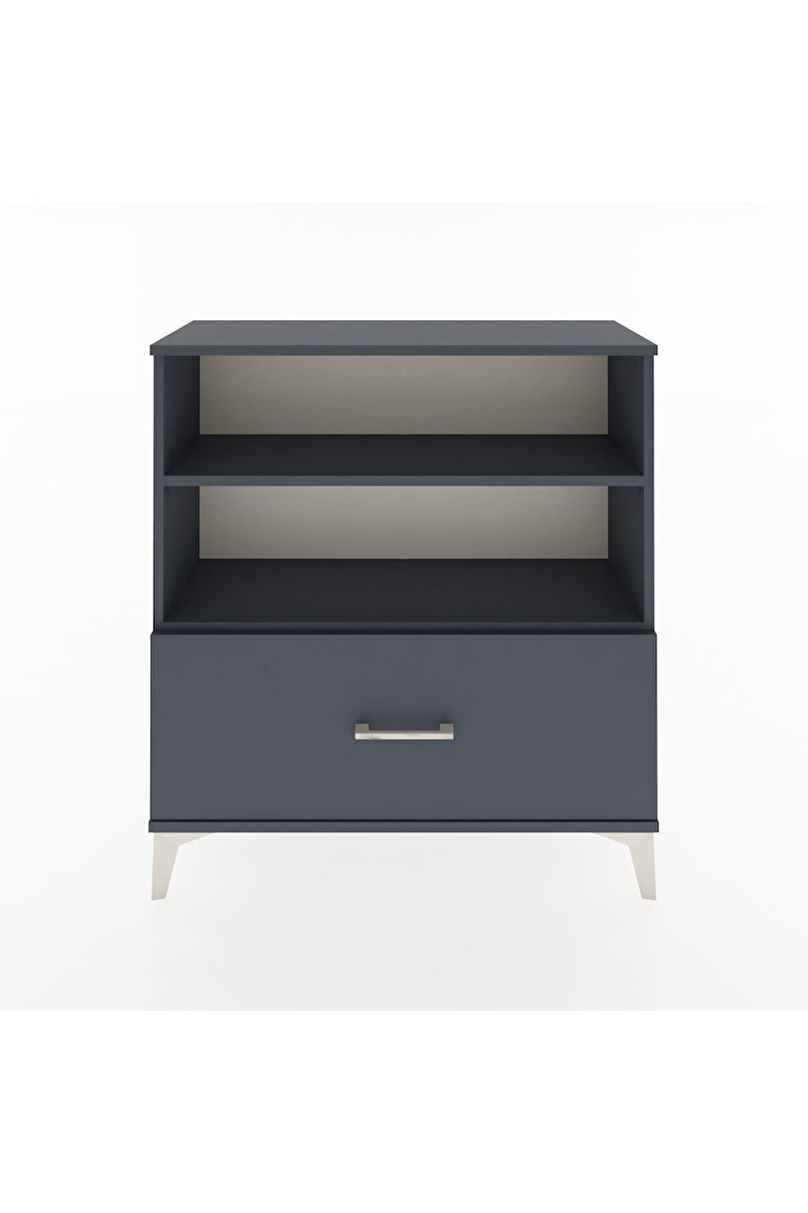 Arges Şifonyer 2 Raflı Tek Çekmeceli 88x30x96 Antrasit-Antrasit