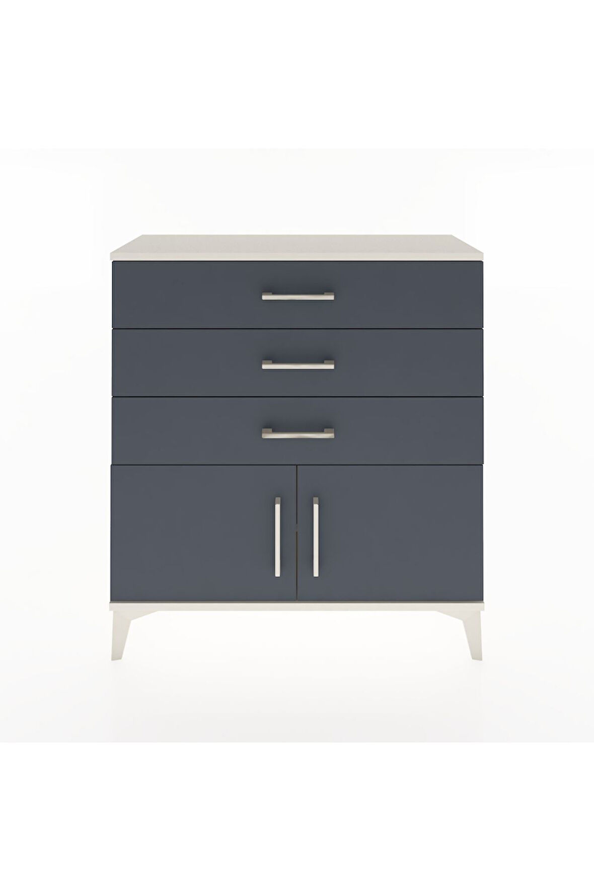 Arges Şifonyer Tek Raflı 3 Çekmeceli 2 Kapaklı 88x30x96 Aytaşı-Antrasit