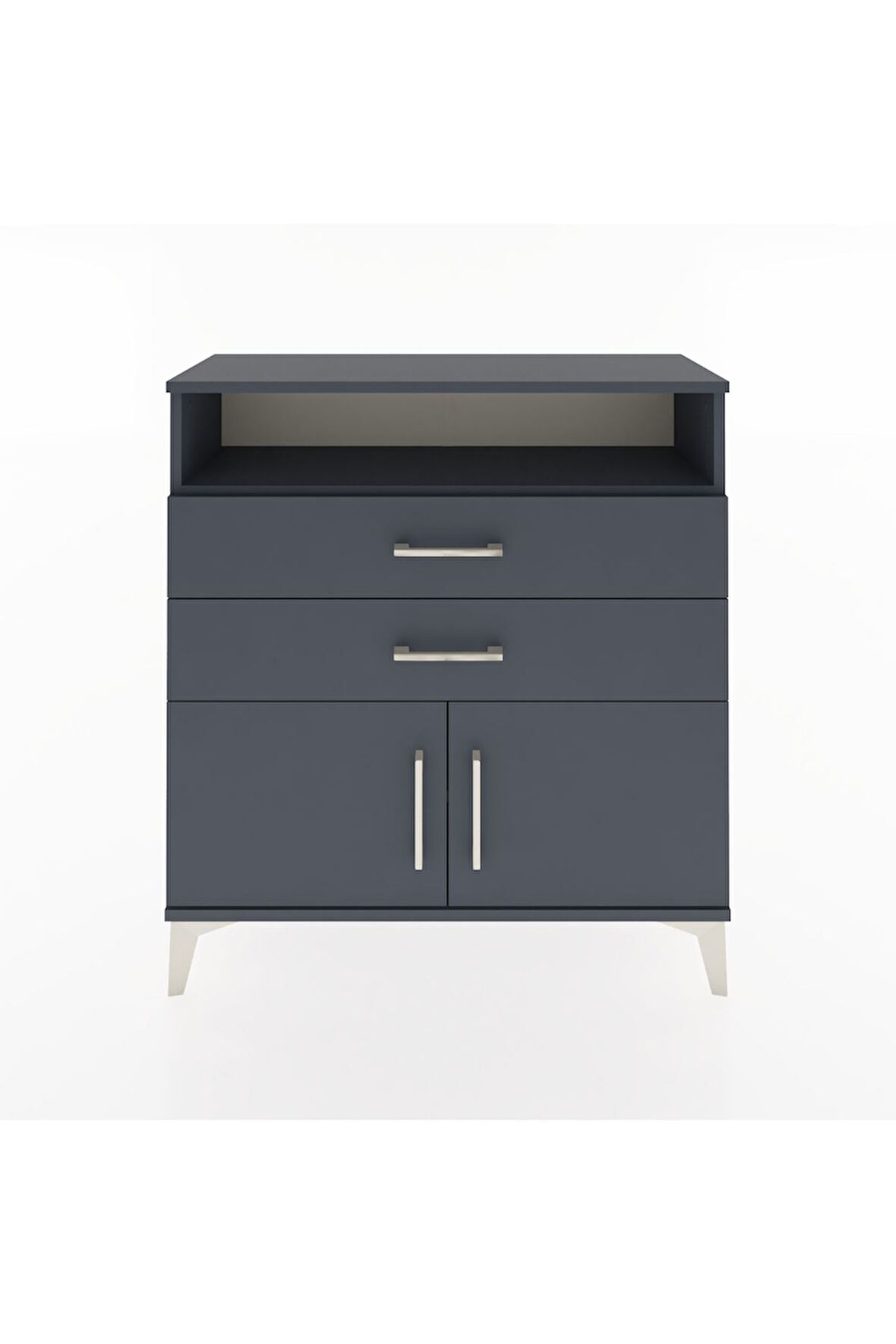 Arges Şifonyer 2 Raflı 2 Çekmeceli 2 Kapaklı 88x30x96 Antrasit-Antrasit