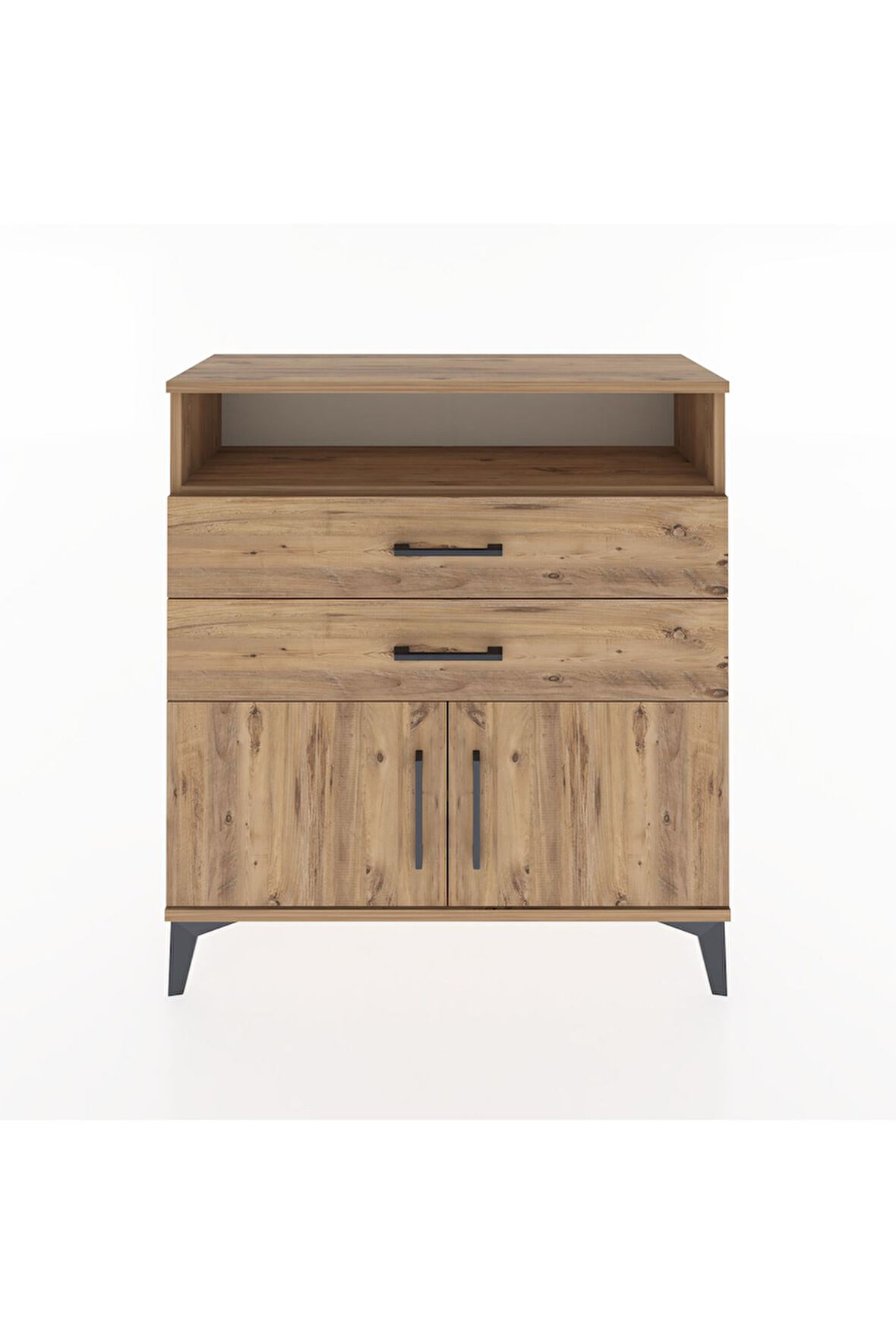 Arges Şifonyer 2 Raflı 2 Çekmeceli 2 Kapaklı 88x30x96 Çam-Çam