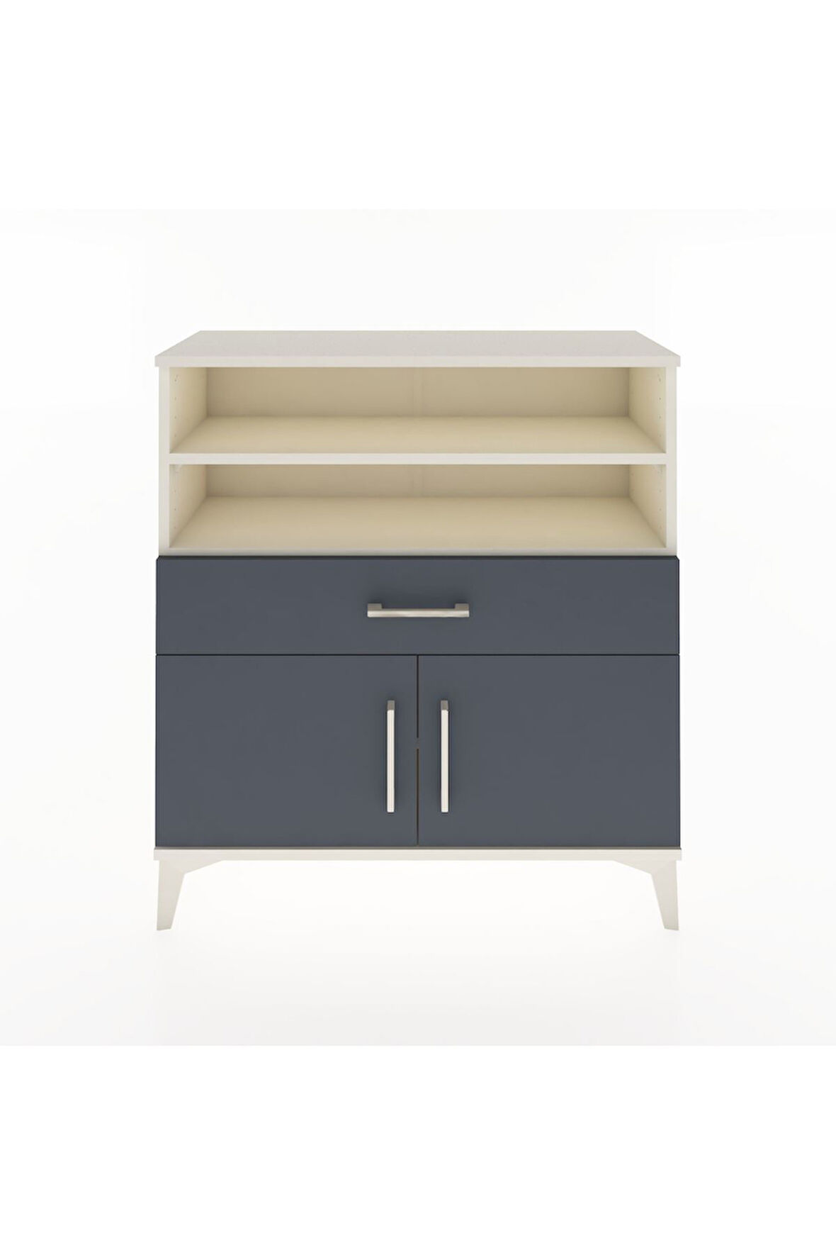 Arges Şifonyer 3 Raflı Tek Çekmeceli 2 Kapaklı 88x30x96 Aytaşı-Antrasit