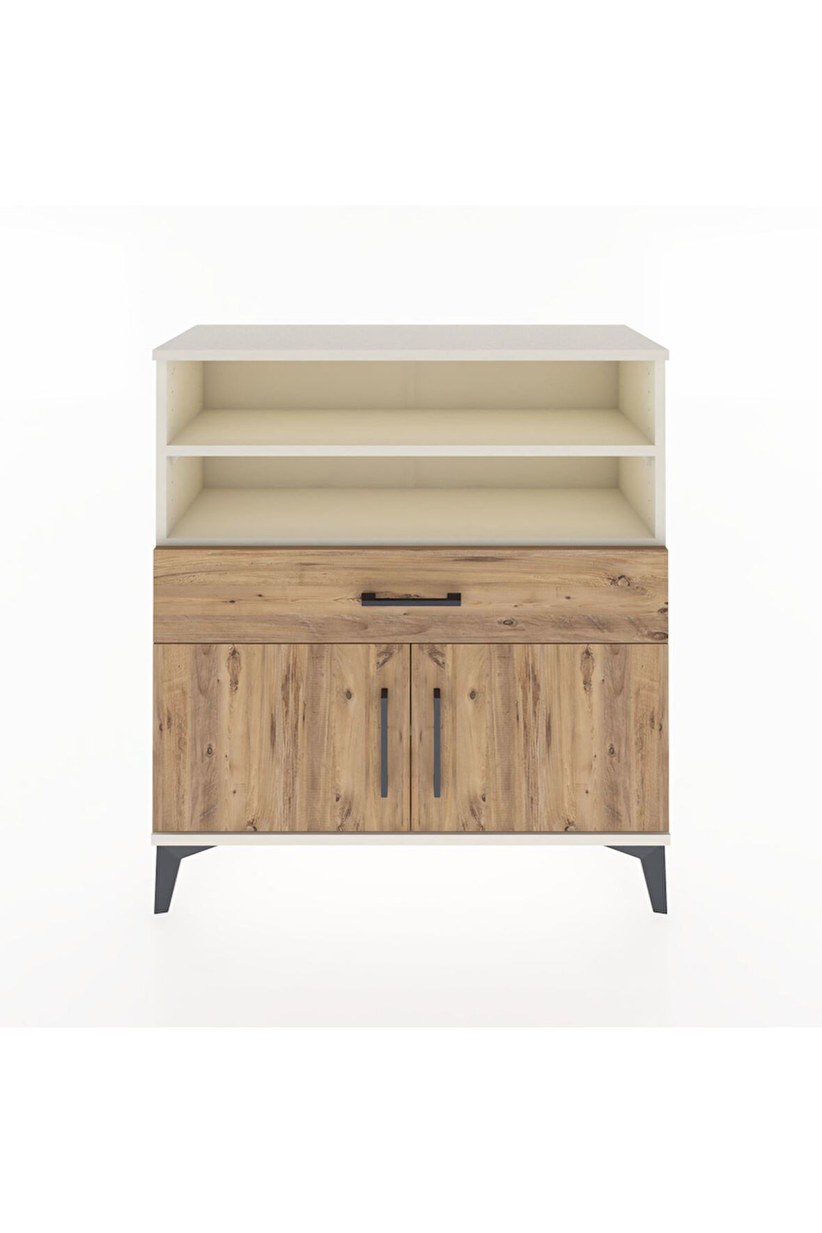 Arges Şifonyer 3 Raflı Tek Çekmeceli 2 Kapaklı 88x30x96 Aytaşı-Çam