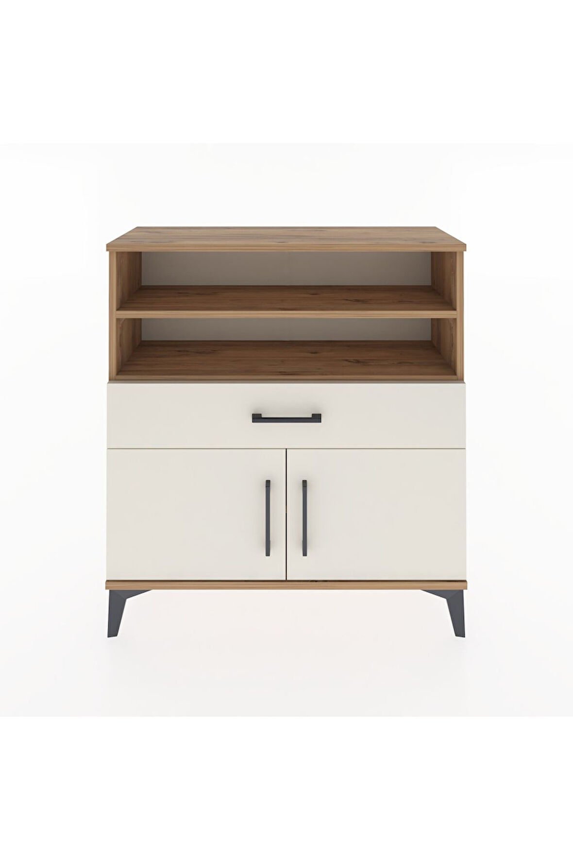 Arges Şifonyer 3 Raflı Tek Çekmeceli 2 Kapaklı 88x30x96 Çam-Aytaşı