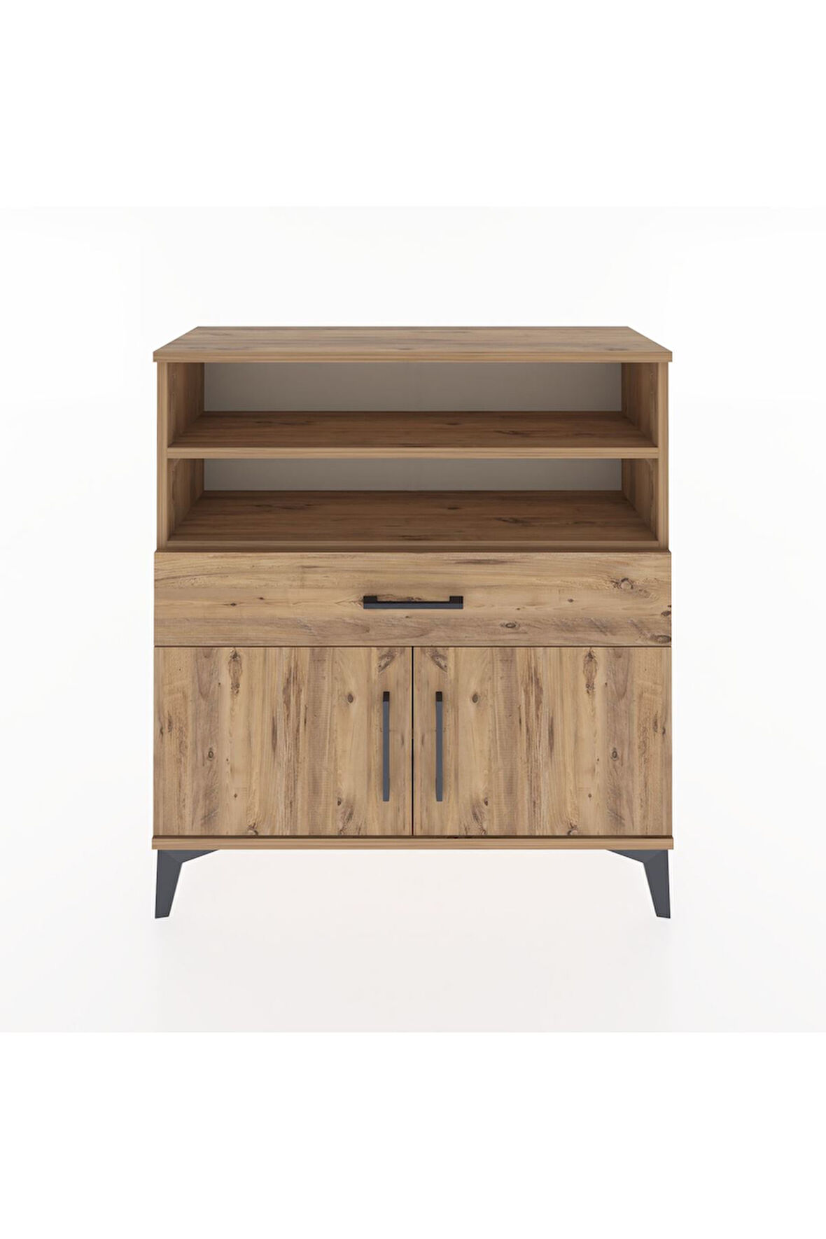 Arges Şifonyer 3 Raflı Tek Çekmeceli 2 Kapaklı 88x30x96 Çam-Çam