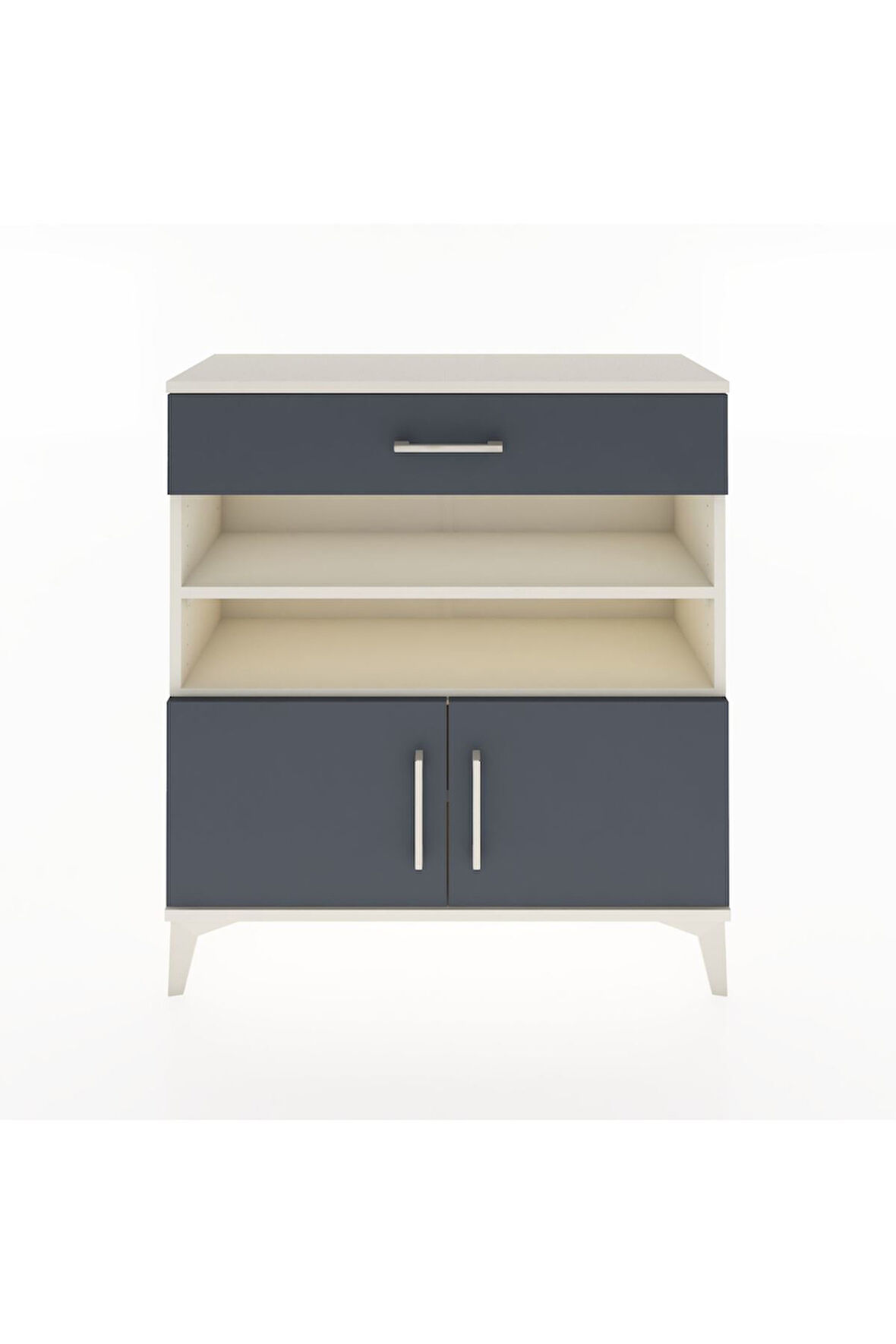 Arges Şifonyer 3 Raflı Tek Çekmeceli 2 Kapaklı 88x30x96 Aytaşı-Antrasit