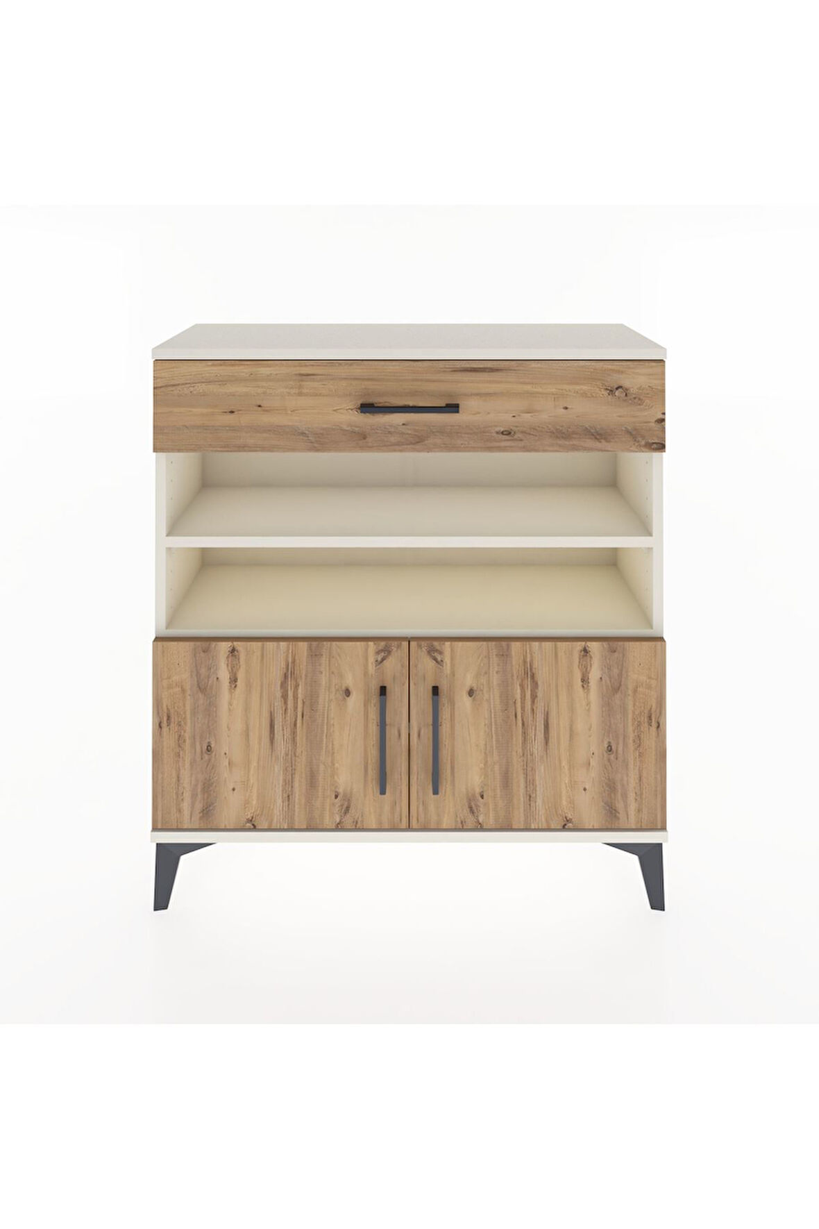 Arges Şifonyer 3 Raflı Tek Çekmeceli 2 Kapaklı 88x30x96 Aytaşı-Çam