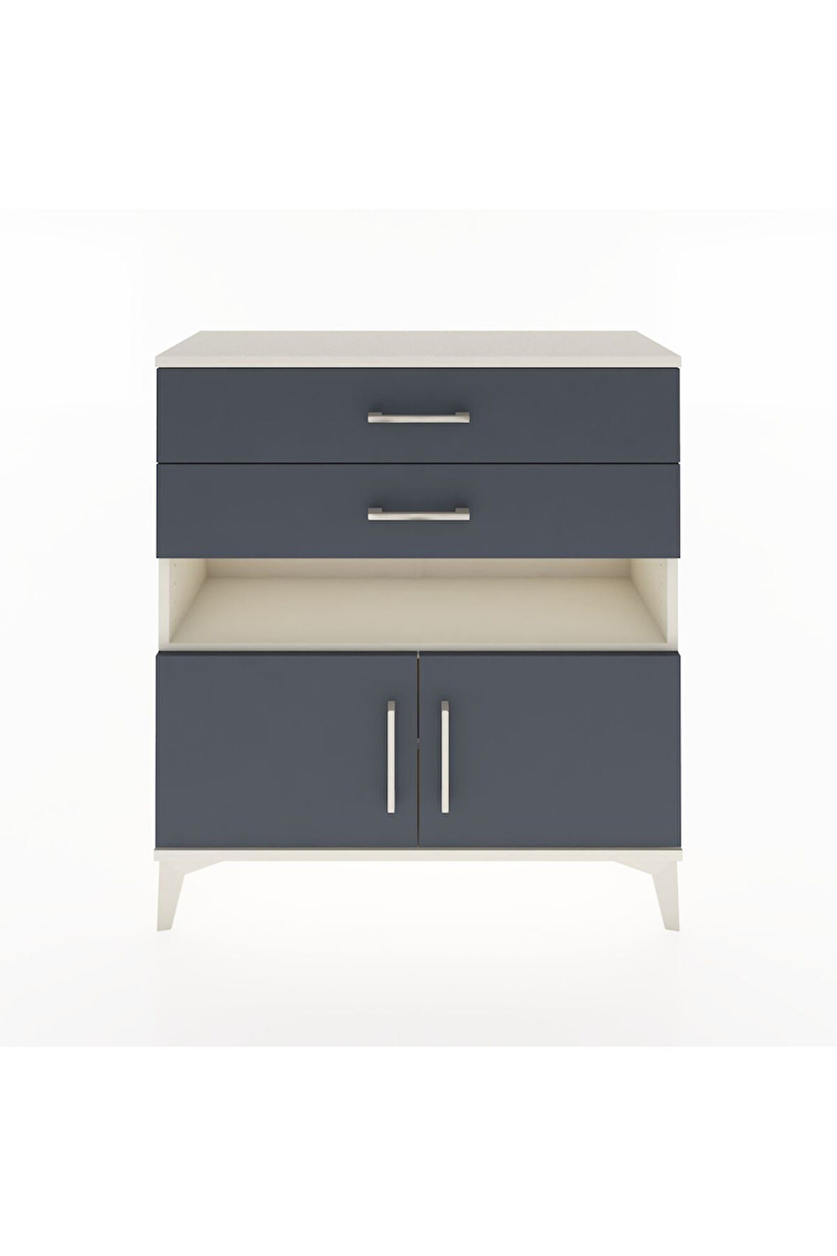 Arges Şifonyer 2 Raflı 2 Çekmeceli 2 Kapaklı 88x30x96 Aytaşı-Antrasit