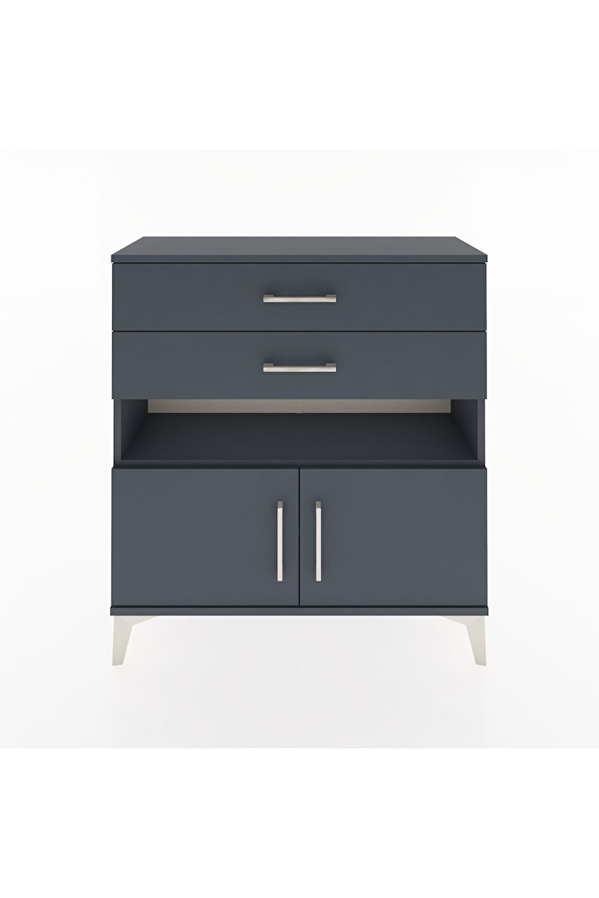 Arges Şifonyer 2 Raflı 2 Çekmeceli 2 Kapaklı 88x30x96 Antrasit-Antrasit