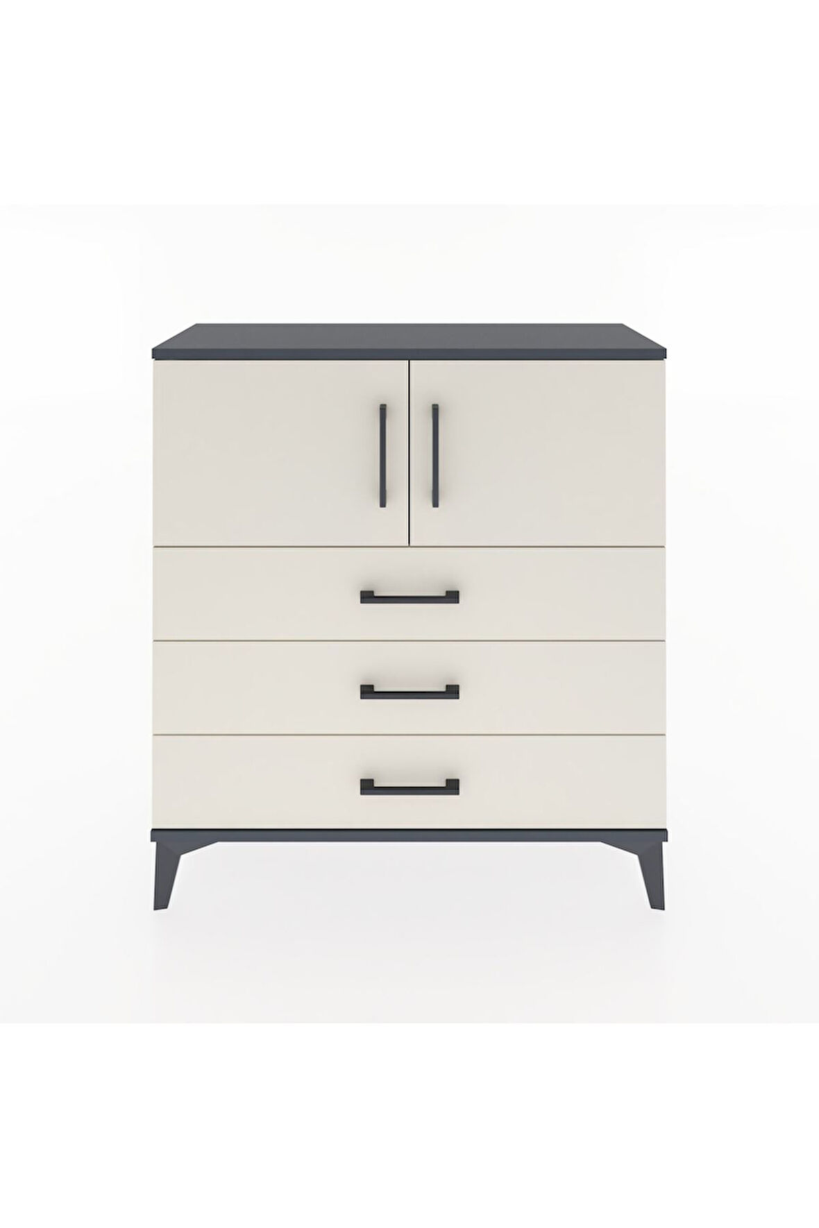 Arges Şifonyer 2 Raflı 3 Çekmeceli 2 Kapaklı 88x30x96 Antrasit-Aytaşı