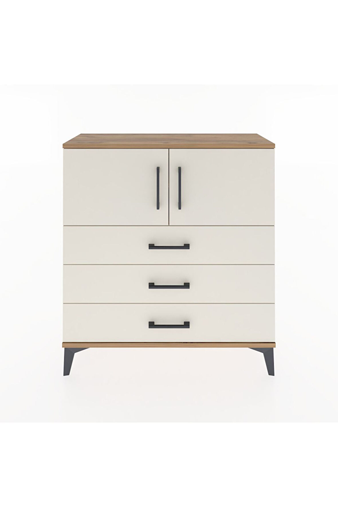 Arges Şifonyer 2 Raflı 3 Çekmeceli 2 Kapaklı 88x30x96 Çam-Aytaşı