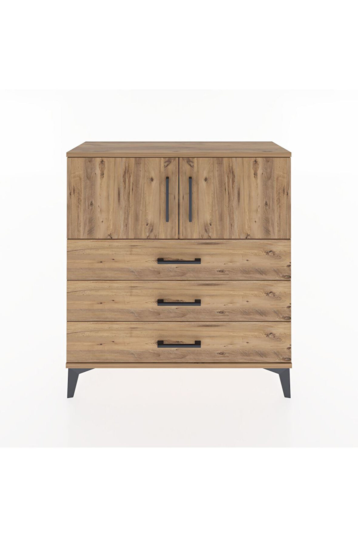 Arges Şifonyer 2 Raflı 3 Çekmeceli 2 Kapaklı 88x30x96 Çam-Çam