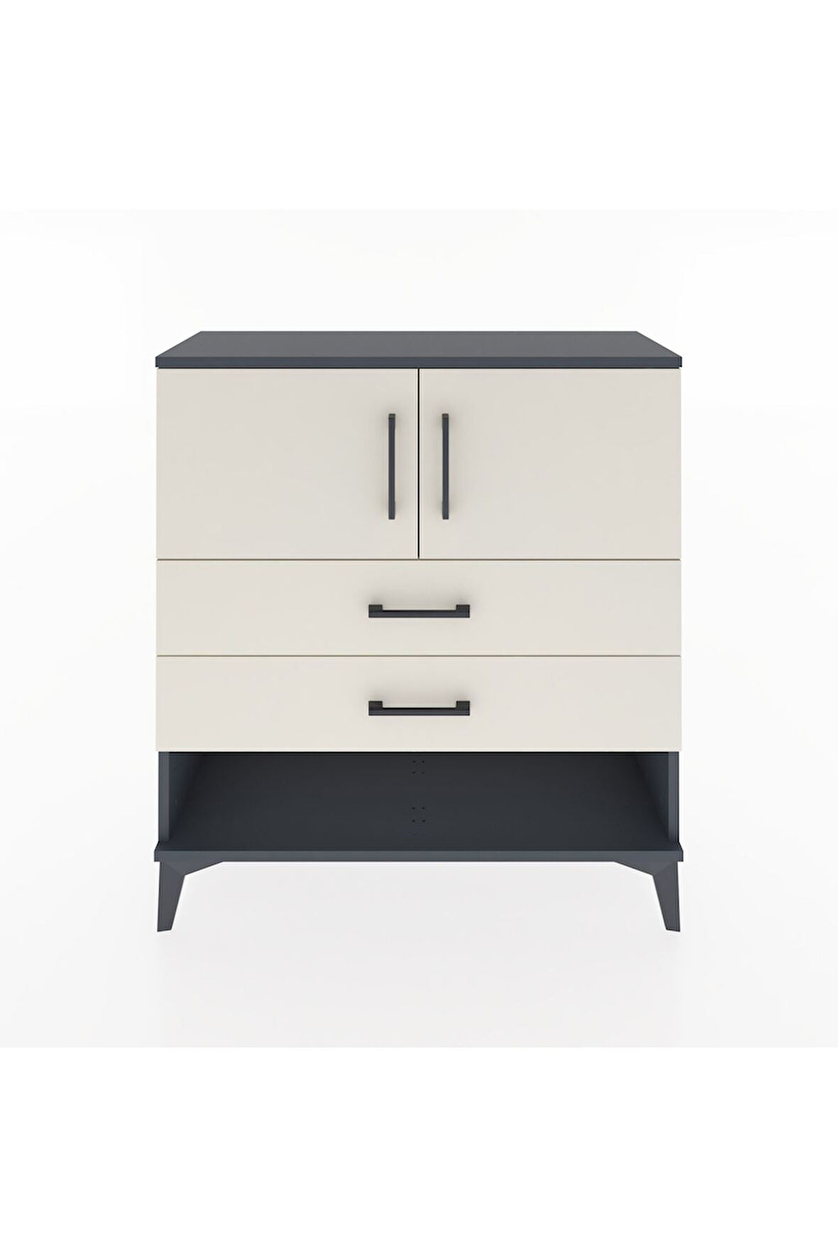 Arges Şifonyer 2 Raflı 2 Çekmeceli 2 Kapaklı 88x30x96 Antrasit-Aytaşı