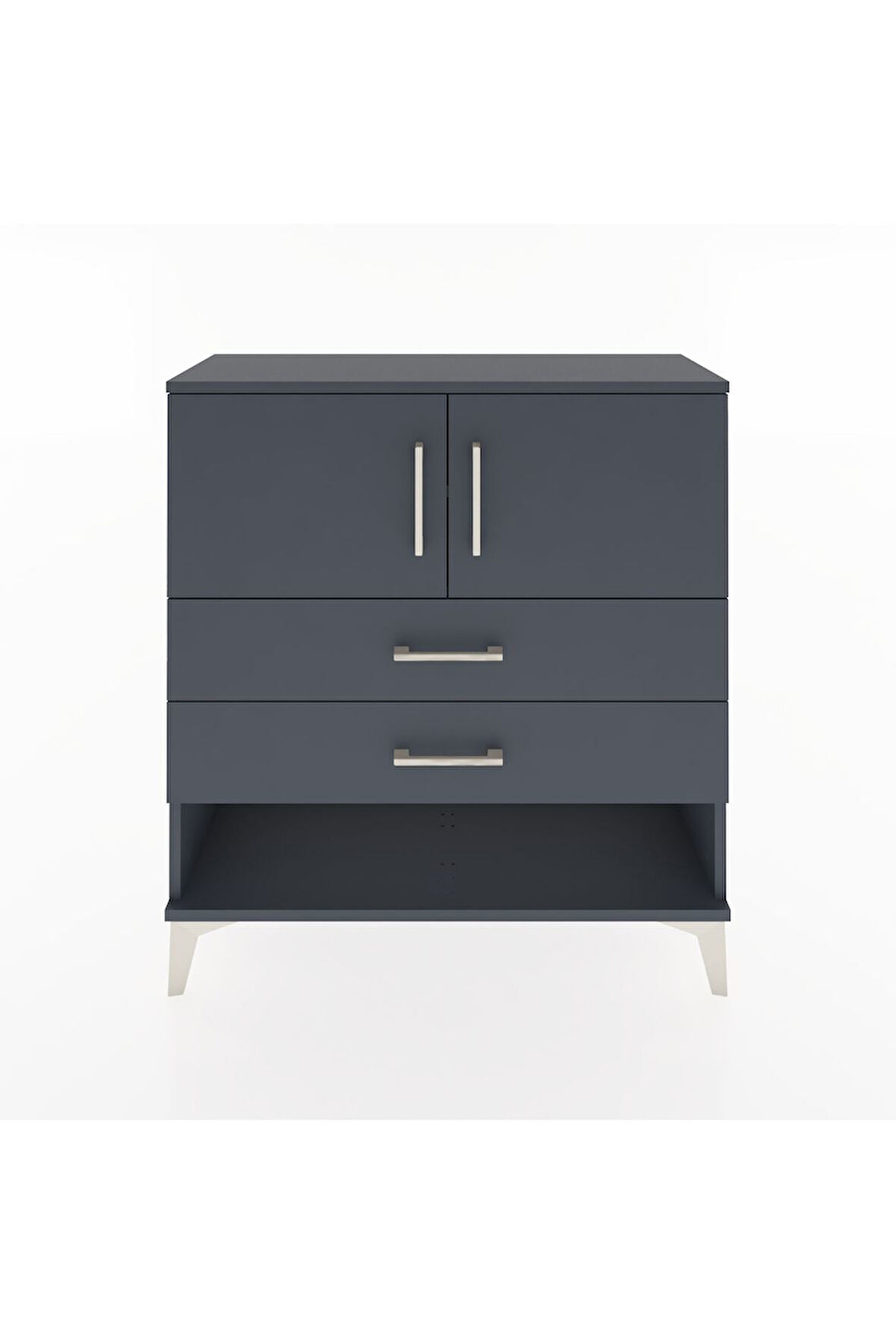 Arges Şifonyer 2 Raflı 2 Çekmeceli 2 Kapaklı 88x30x96 Antrasit-Antrasit