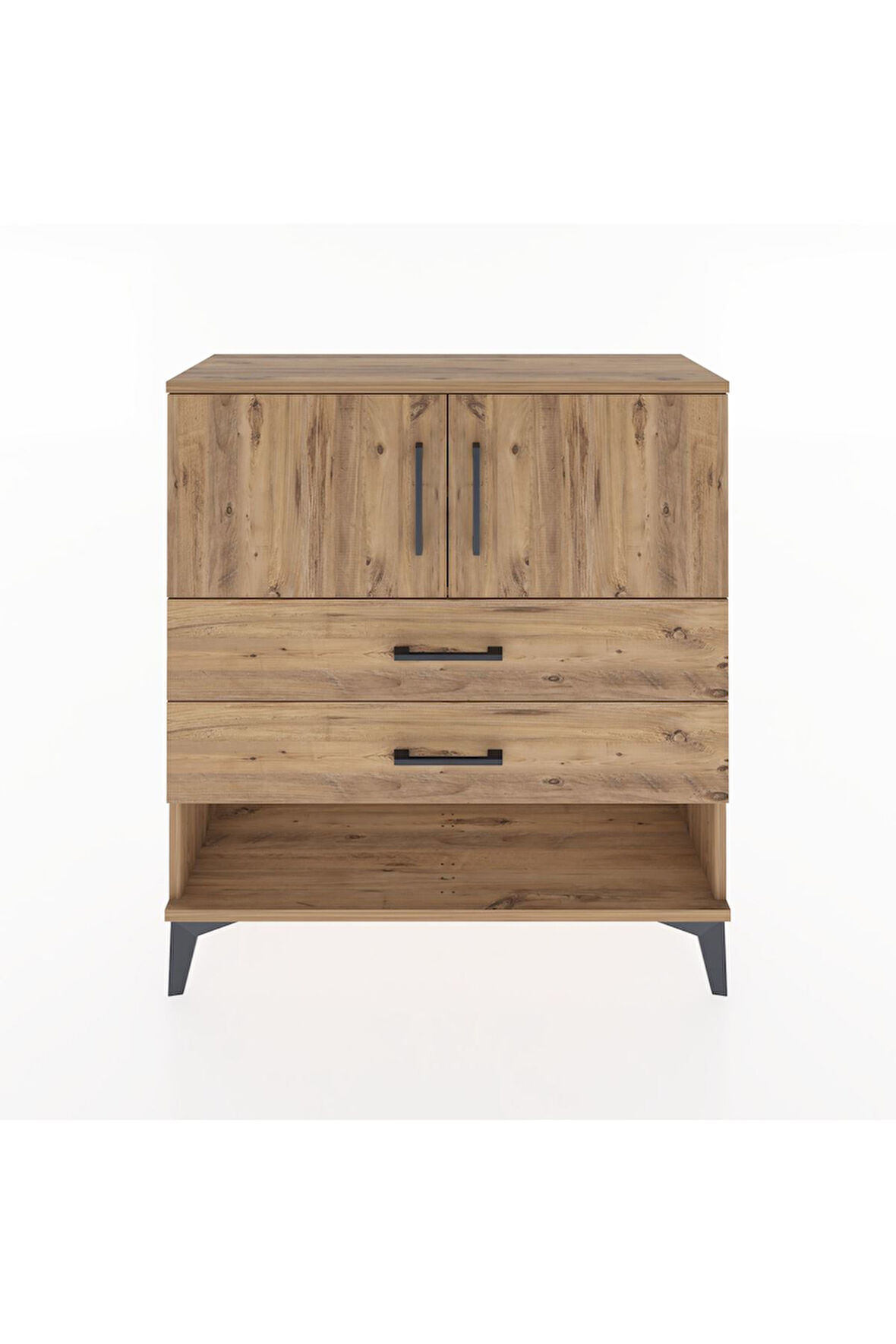 Arges Şifonyer 2 Raflı 2 Çekmeceli 2 Kapaklı 88x30x96 Çam-Çam