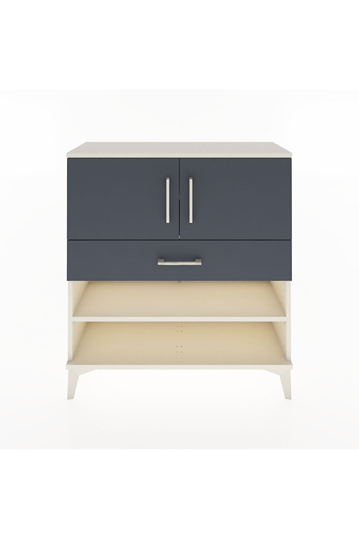 Arges Şifonyer 3 Raflı Tek Çekmeceli 2 Kapaklı 88x30x96 Aytaşı-Antrasit