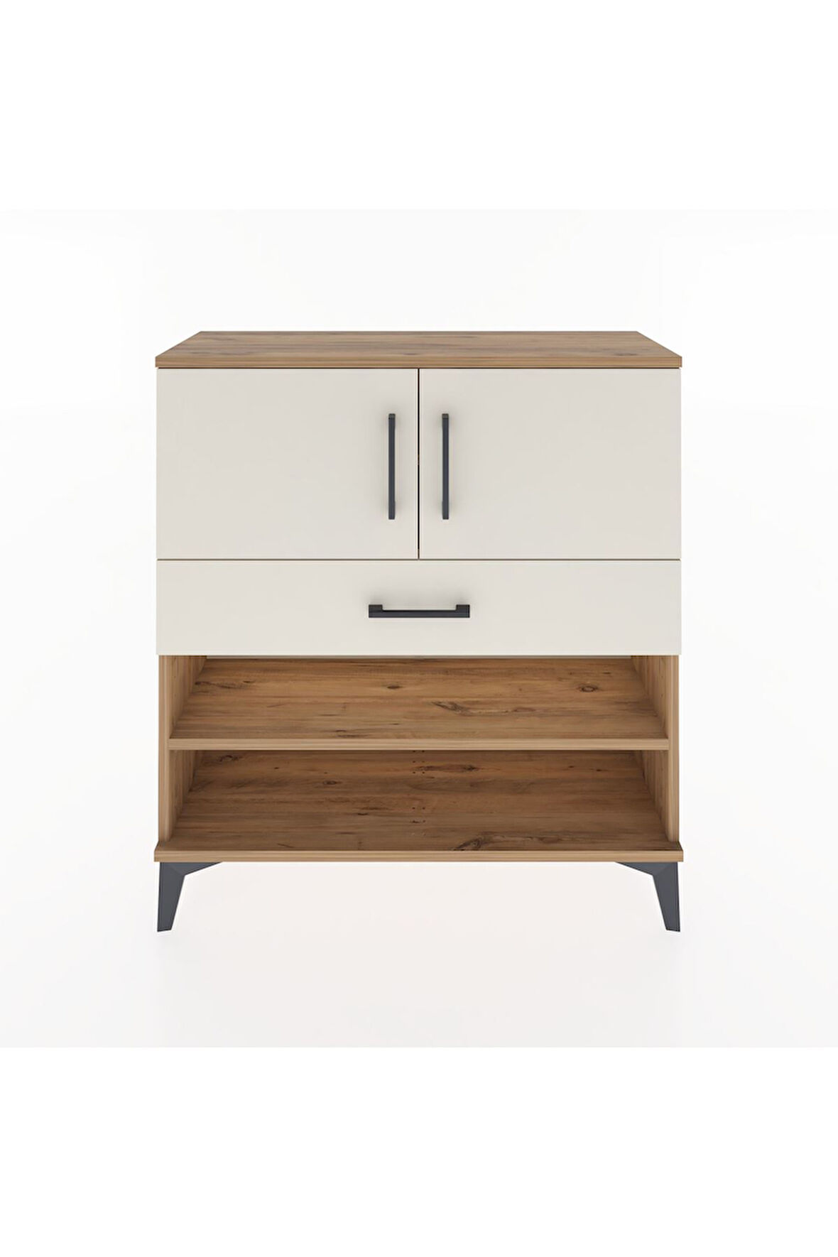 Arges Şifonyer 3 Raflı Tek Çekmeceli 2 Kapaklı 88x30x96 Çam-Aytaşı