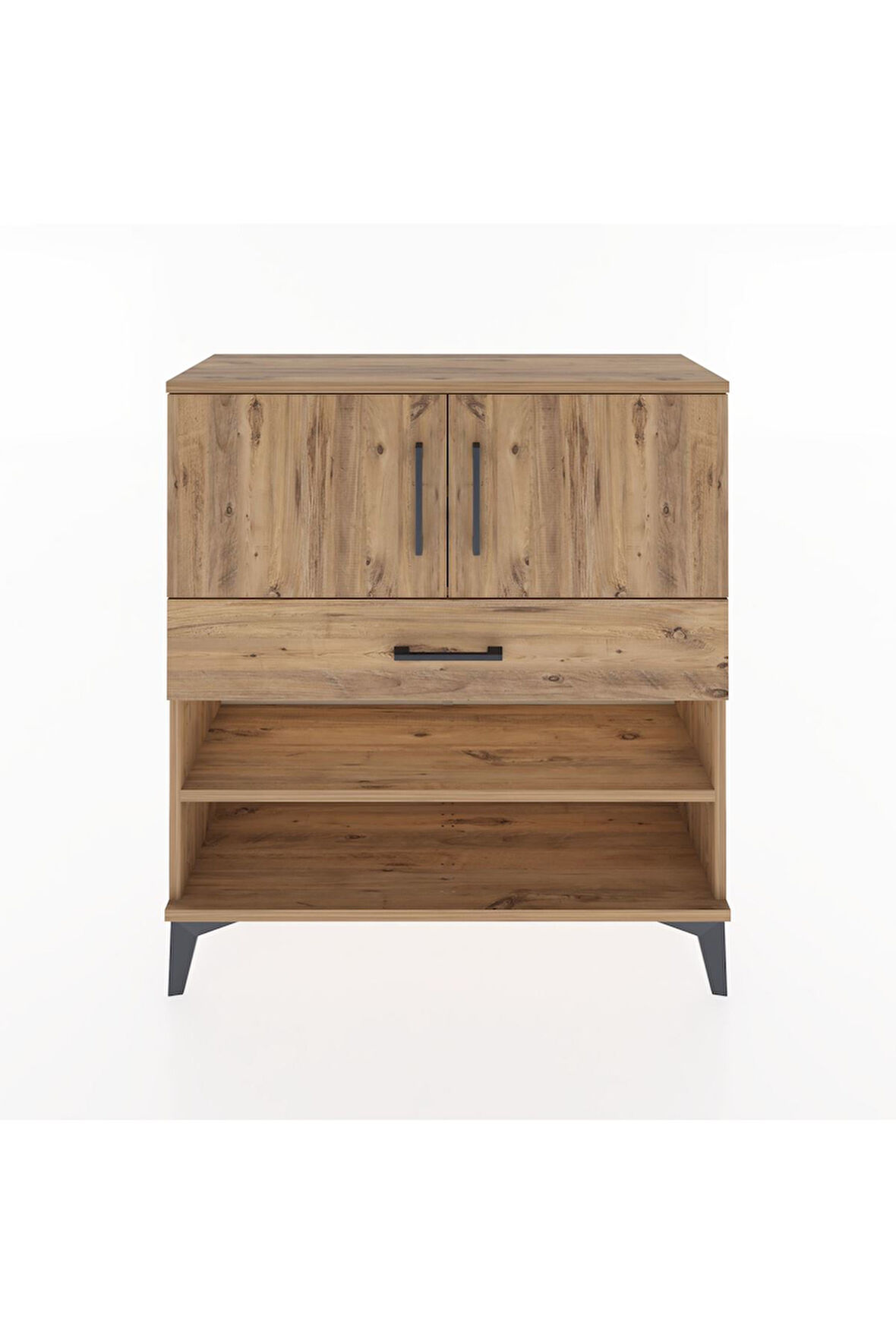 Arges Şifonyer 3 Raflı Tek Çekmeceli 2 Kapaklı 88x30x96 Çam-Çam