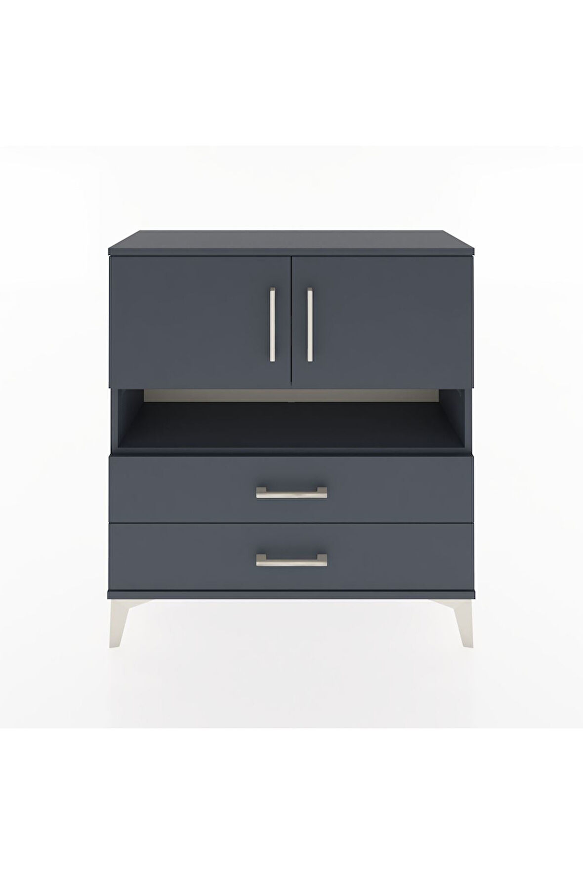 Arges Şifonyer 3 Raflı 2 Çekmeceli 2 Kapaklı 88x30x96 Antrasit-Antrasit