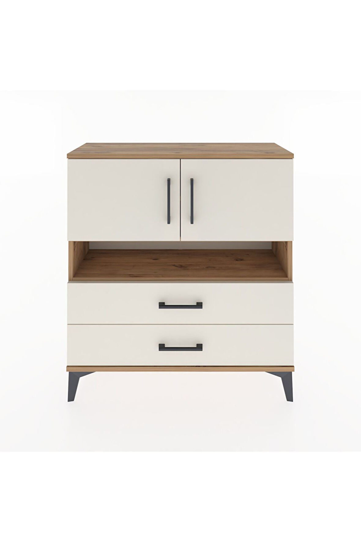 Arges Şifonyer 3 Raflı 2 Çekmeceli 2 Kapaklı 88x30x96 Çam-Aytaşı