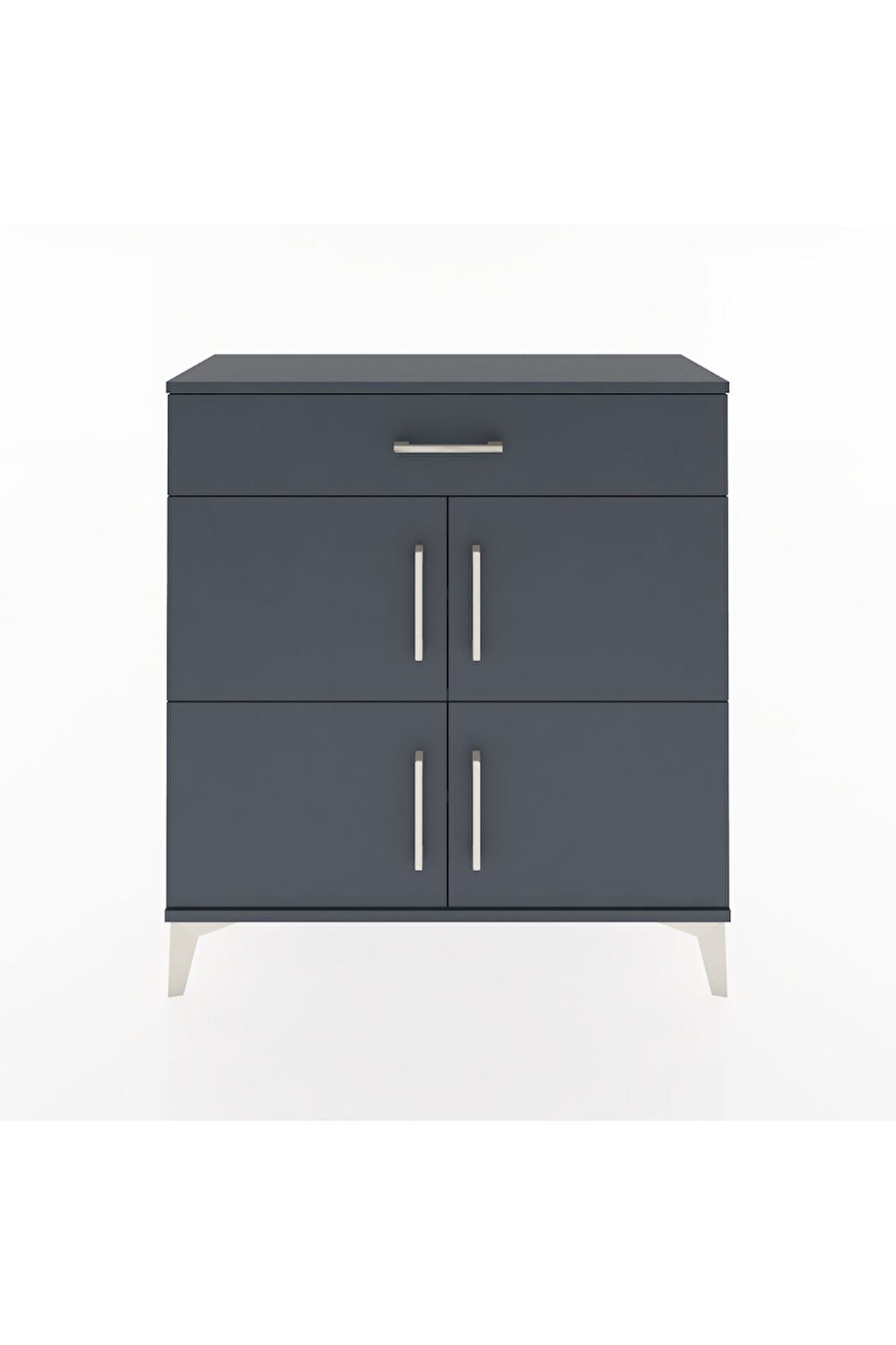 Arges Şifonyer 3 Raflı Tek Çekmeceli 4 Kapaklı 88x30x96 Antrasit-Antrasit