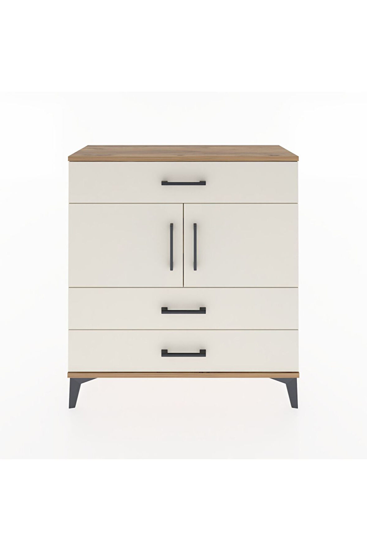 Arges Şifonyer 2 Raflı 3 Çekmeceli 2 Kapaklı 88x30x96 Çam-Aytaşı