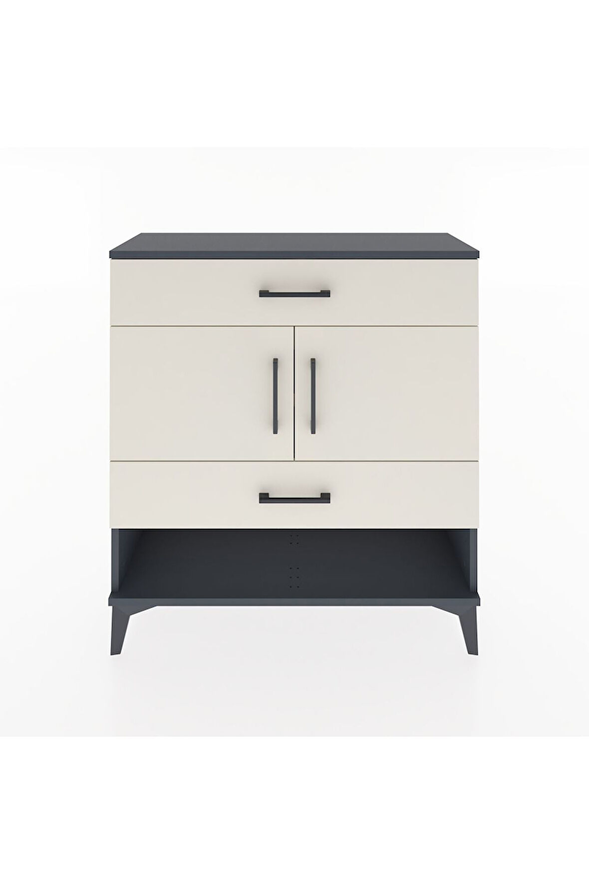 Arges Şifonyer 2 Raflı 2 Çekmeceli 2 Kapaklı 88x30x96 Antrasit-Aytaşı