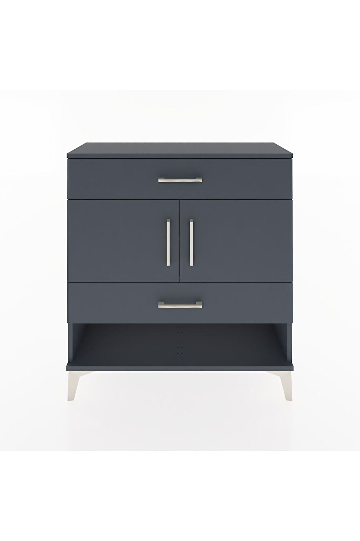 Arges Şifonyer 2 Raflı 2 Çekmeceli 2 Kapaklı 88x30x96 Antrasit-Antrasit