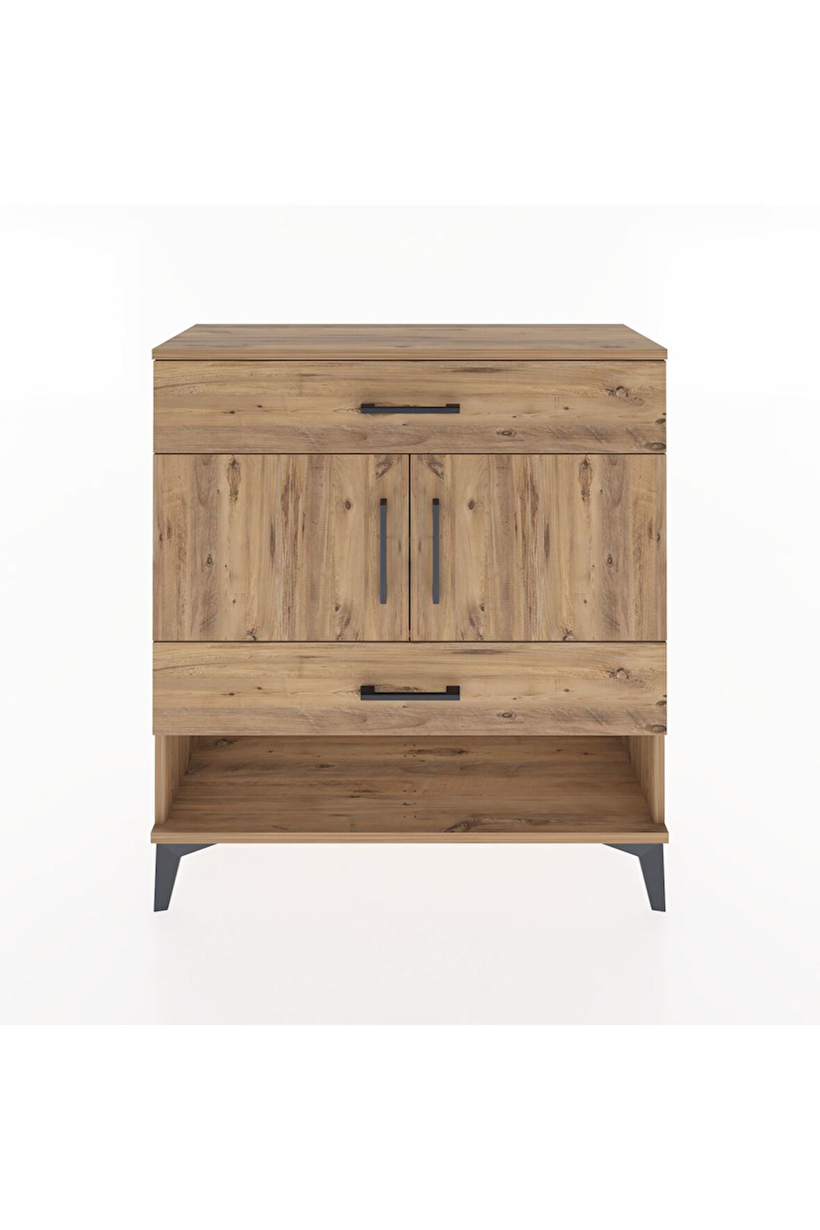 Arges Şifonyer 2 Raflı 2 Çekmeceli 2 Kapaklı 88x30x96 Çam-Çam