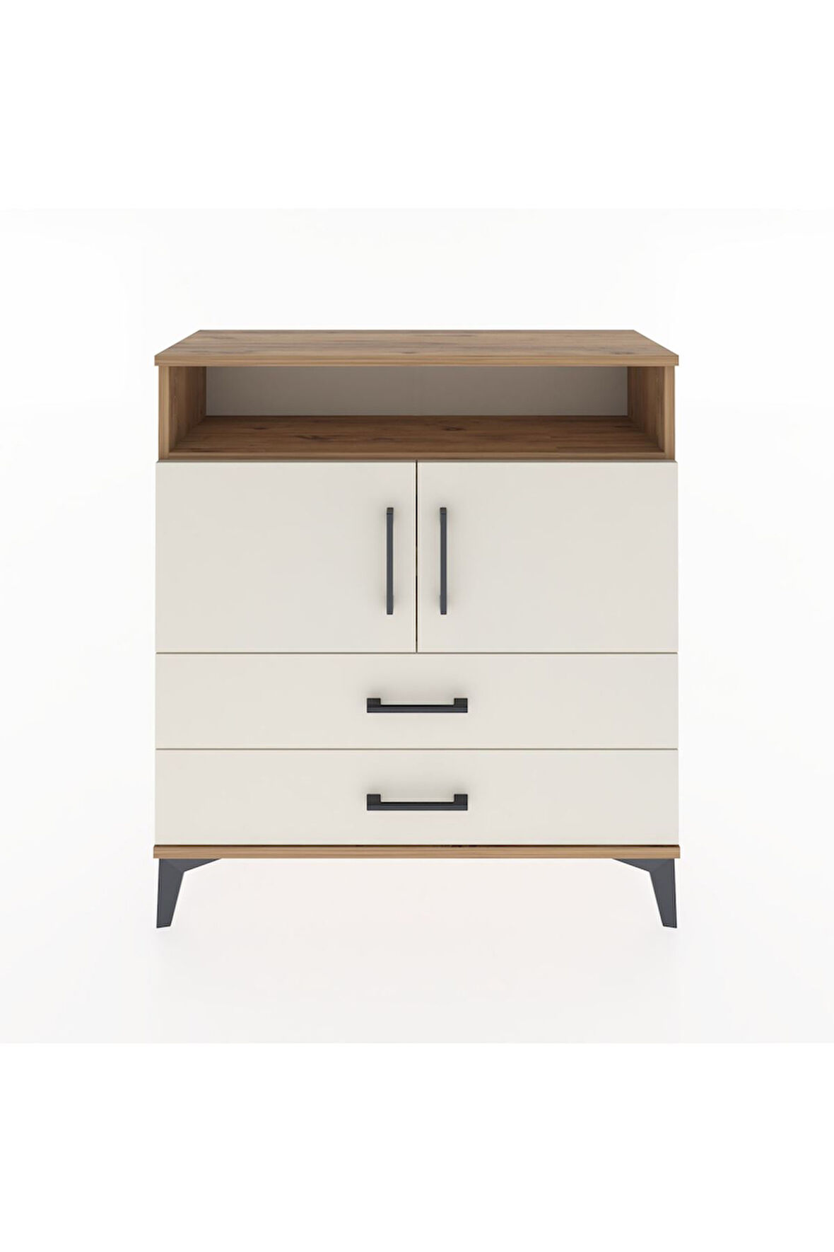 Arges Şifonyer 3 Raflı 2 Çekmeceli 2 Kapaklı 88x30x96 Çam-Aytaşı