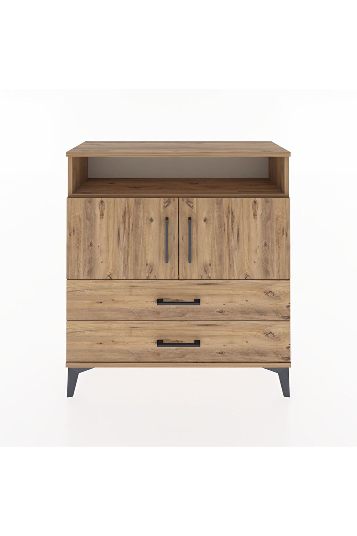 Arges Şifonyer 3 Raflı 2 Çekmeceli 2 Kapaklı 88x30x96 Çam-Çam