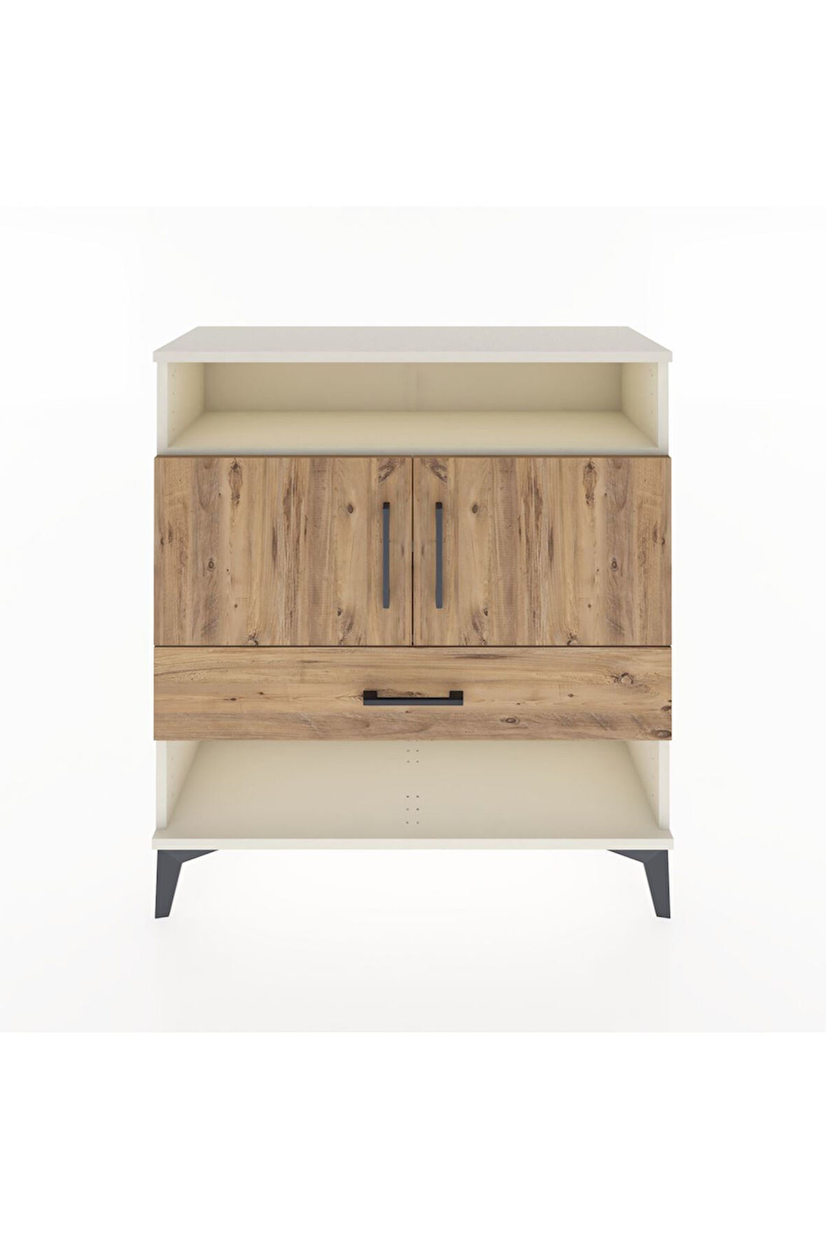 Arges Şifonyer 3 Raflı Tek Çekmeceli 2 Kapaklı 88x30x96 Aytaşı-Çam