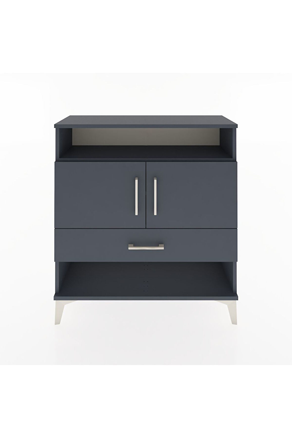 Arges Şifonyer 3 Raflı Tek Çekmeceli 2 Kapaklı 88x30x96 Antrasit-Antrasit