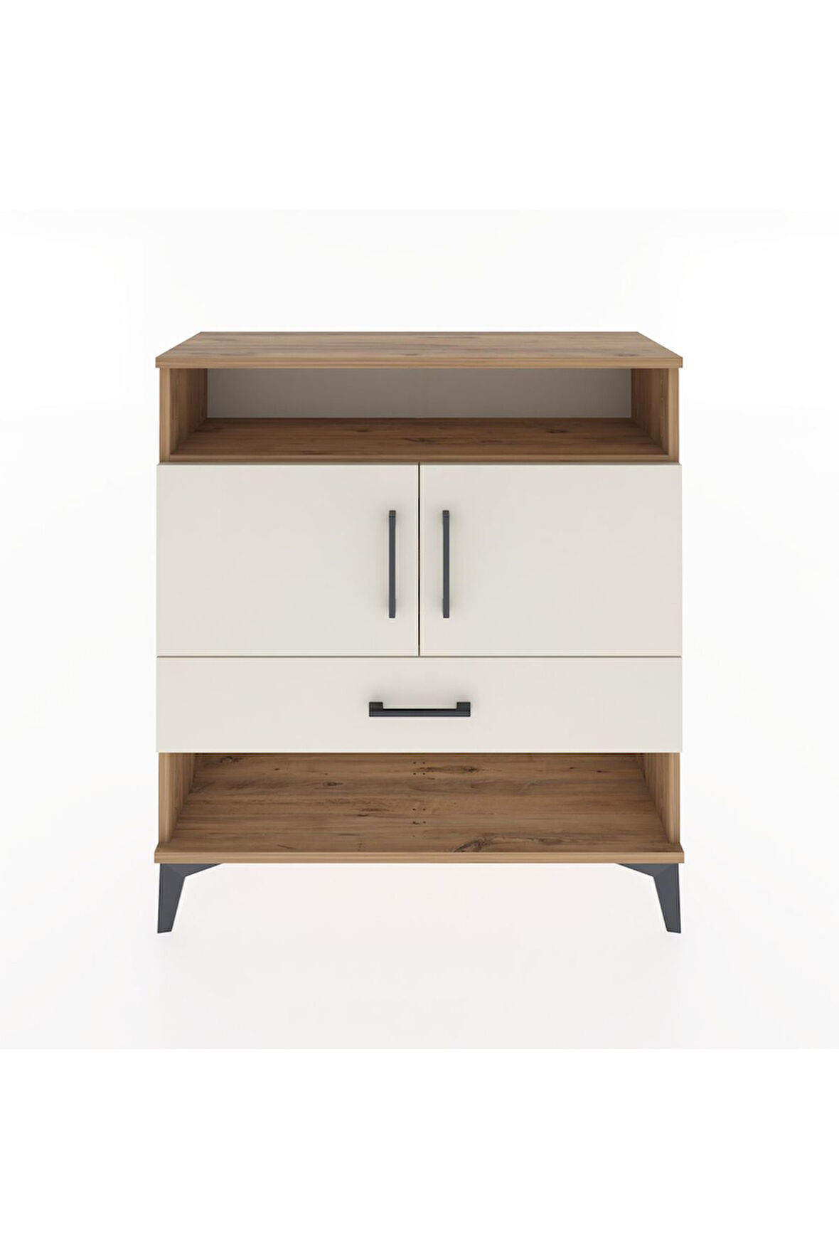 Arges Şifonyer 3 Raflı Tek Çekmeceli 2 Kapaklı 88x30x96 Çam-Aytaşı