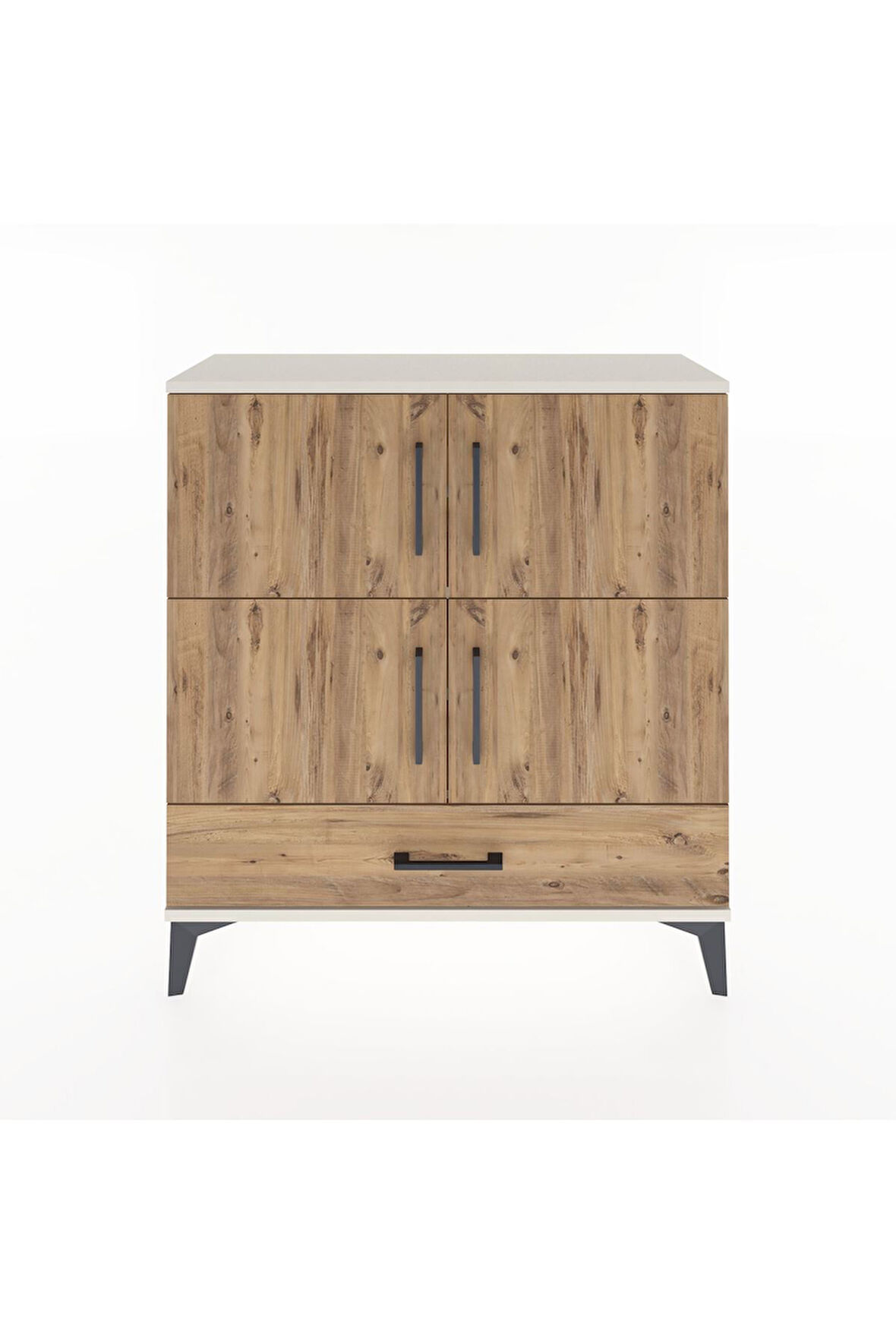 Arges Şifonyer 4 Raflı Tek Çekmeceli 4 Kapaklı 88x30x96 Aytaşı-Çam