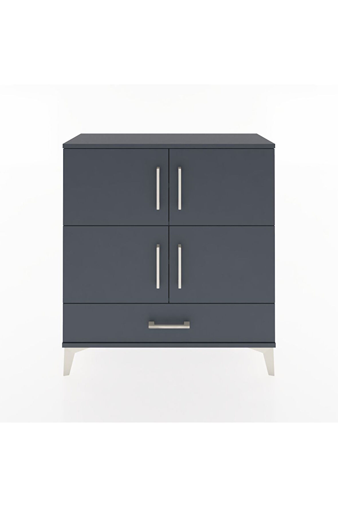 Arges Şifonyer 4 Raflı Tek Çekmeceli 4 Kapaklı 88x30x96 Antrasit-Antrasit