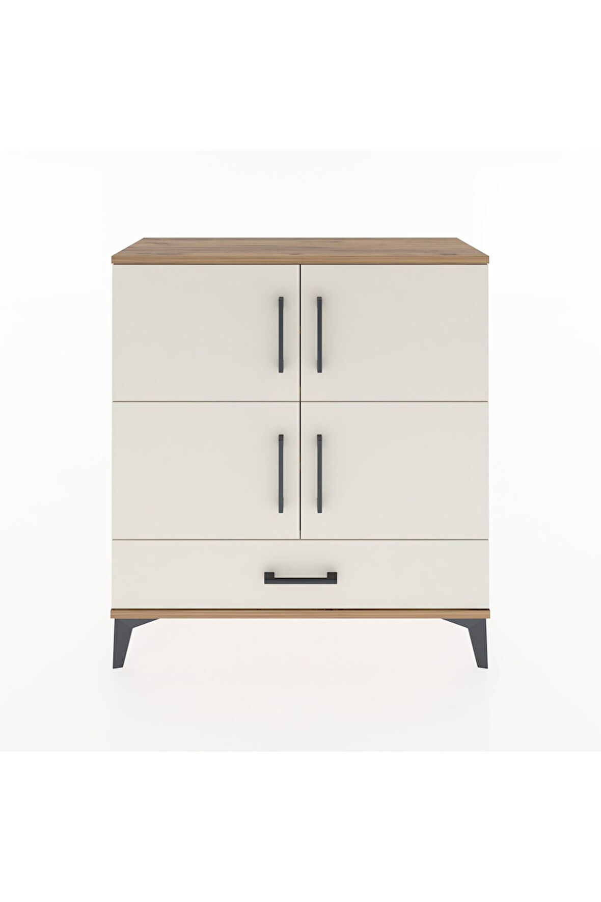 Arges Şifonyer 4 Raflı Tek Çekmeceli 4 Kapaklı 88x30x96 Çam-Aytaşı