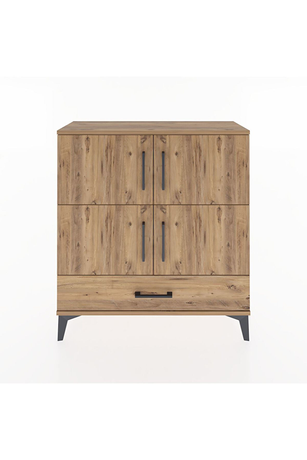 Arges Şifonyer 4 Raflı Tek Çekmeceli 4 Kapaklı 88x30x96 Çam-Çam