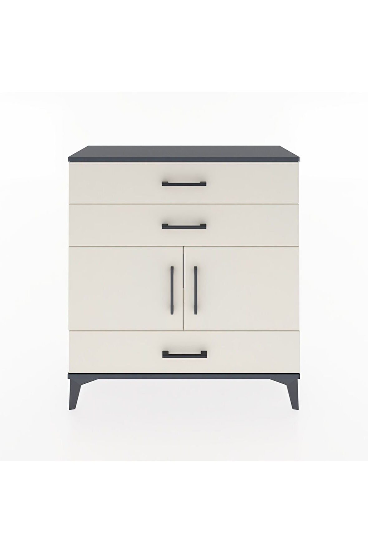 Arges Şifonyer 2 Raflı 3 Çekmeceli 2 Kapaklı 88x30x96 Antrasit-Aytaşı