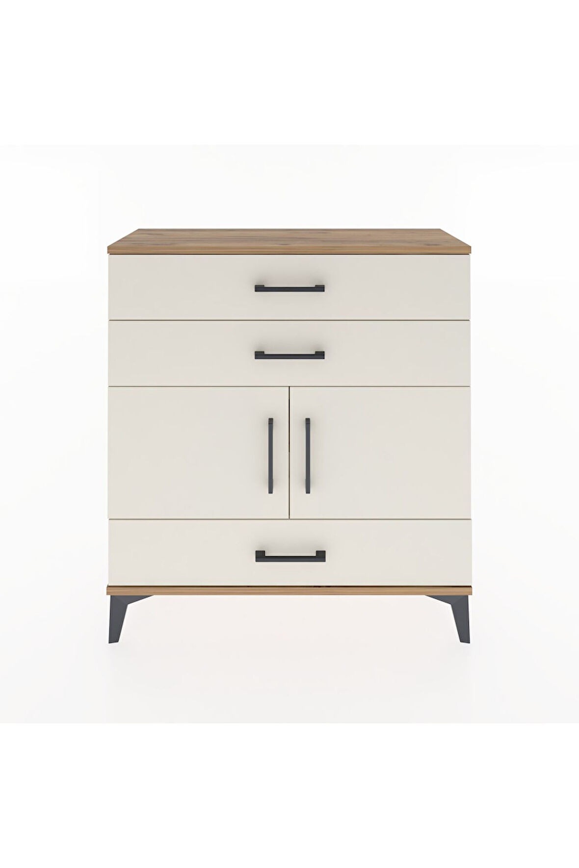 Arges Şifonyer 2 Raflı 3 Çekmeceli 2 Kapaklı 88x30x96 Çam-Aytaşı