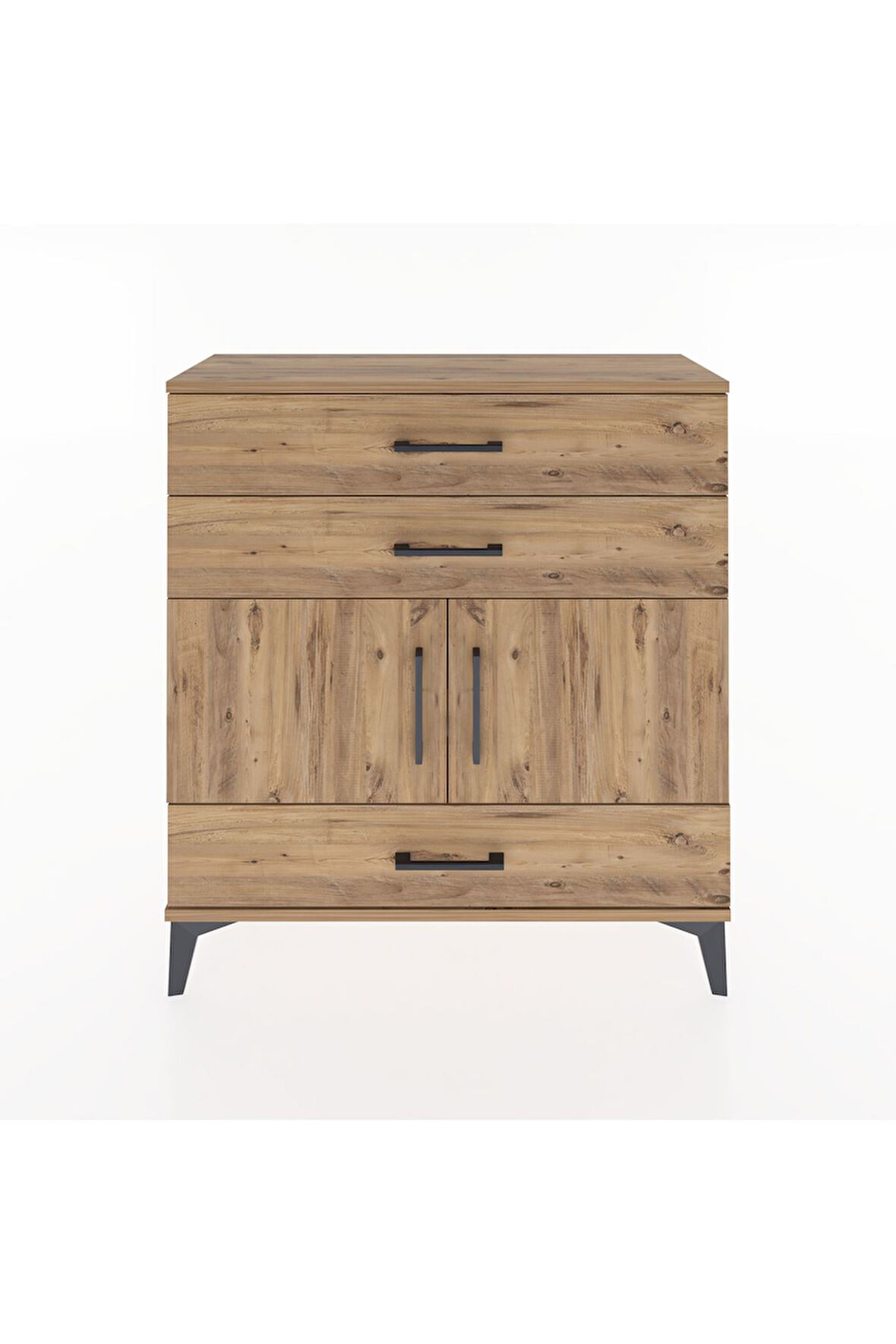 Arges Şifonyer 2 Raflı 3 Çekmeceli 2 Kapaklı 88x30x96 Çam-Çam